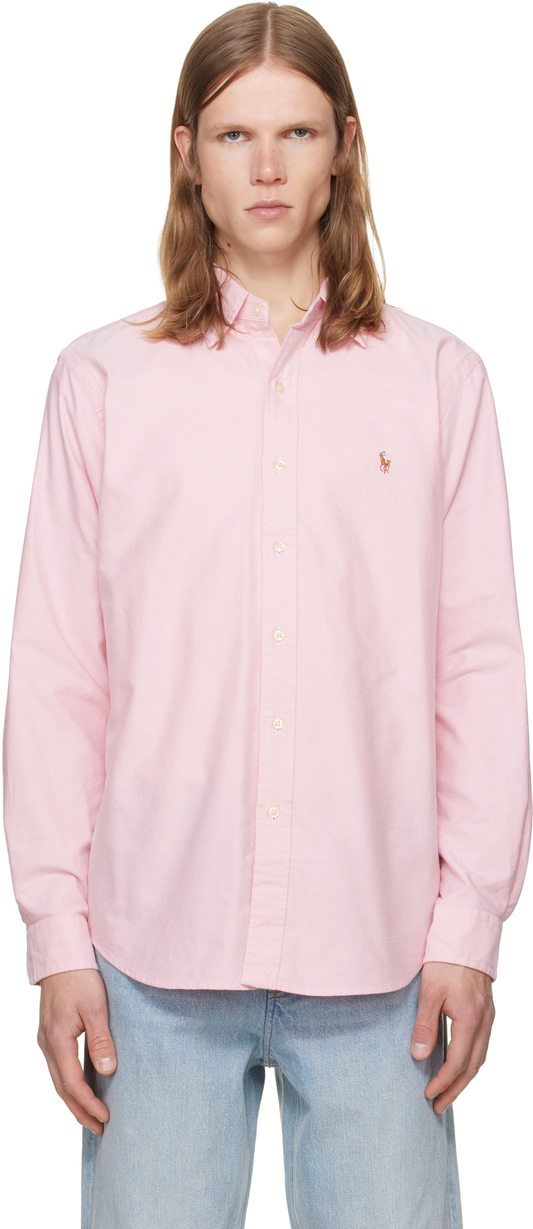 Polo Ralph Lauren: ピンク 'The Iconic Oxford' シャツ | SSENSE 日本