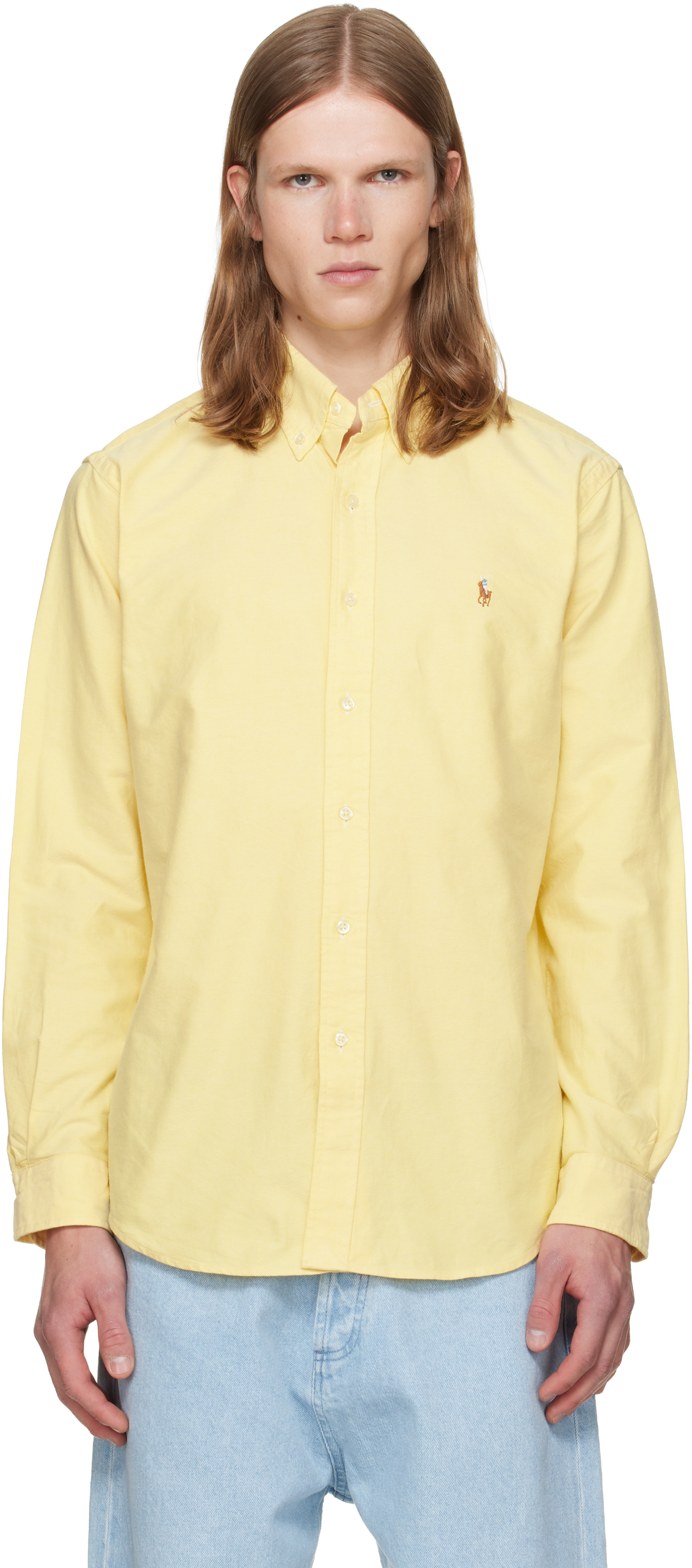Polo Ralph Lauren: イエロー 'The Iconic Oxford' シャツ | SSENSE 日本