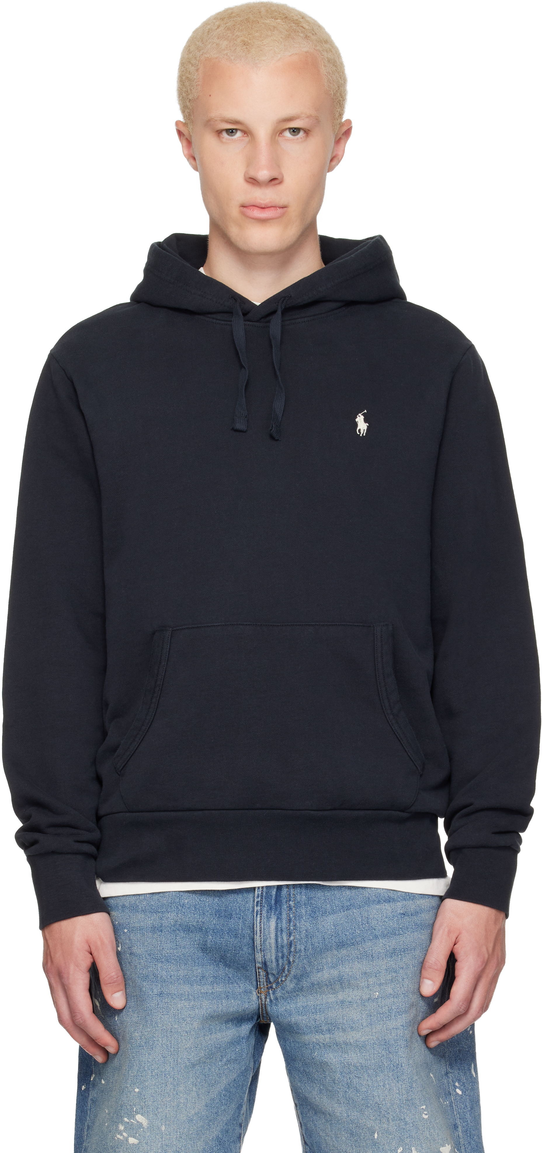 Polo Ralph Lauren ブラック フーディ M Polo Ralph Lauren: ブラック ロゴ刺繍 フーディ | SSENSE 日本