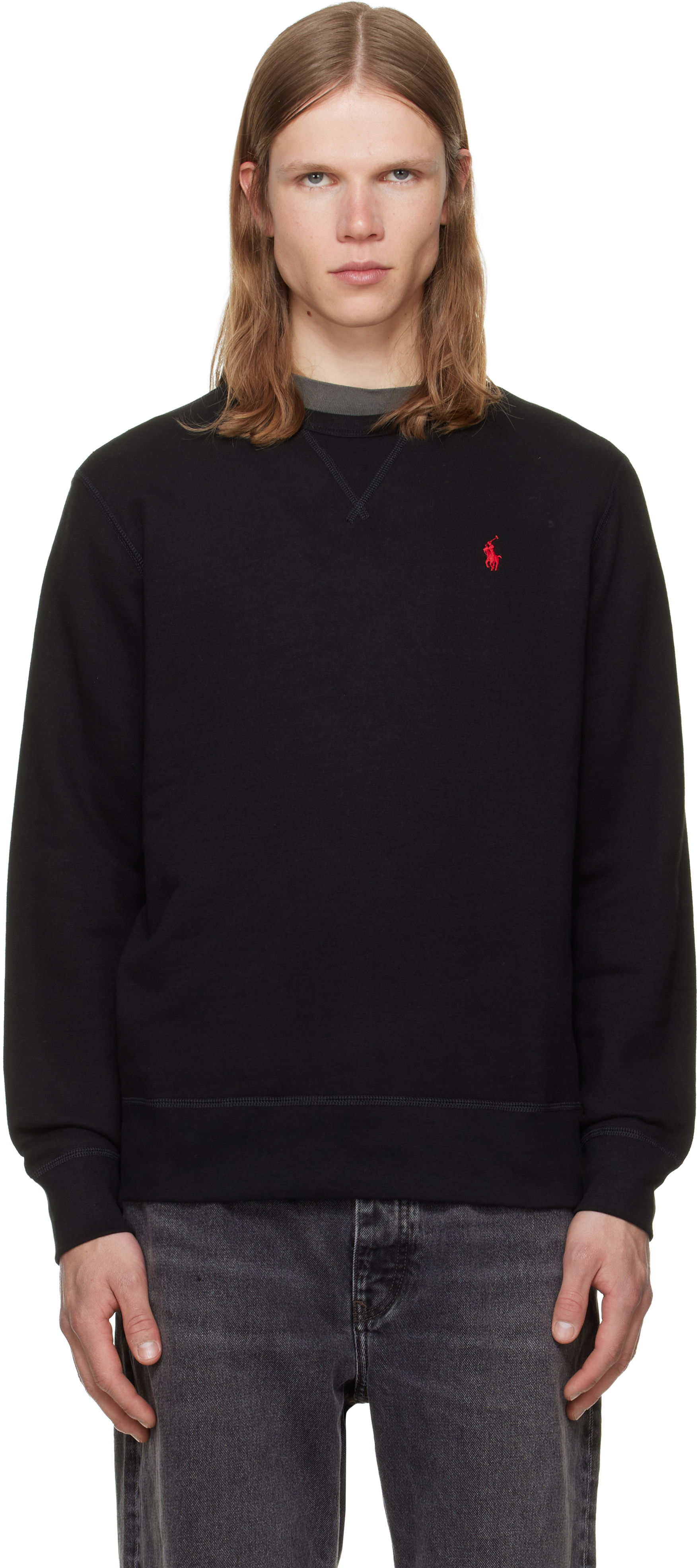 Polo Ralph Lauren: Black 'The RL Fleece' Sweatshirt | SSENSE