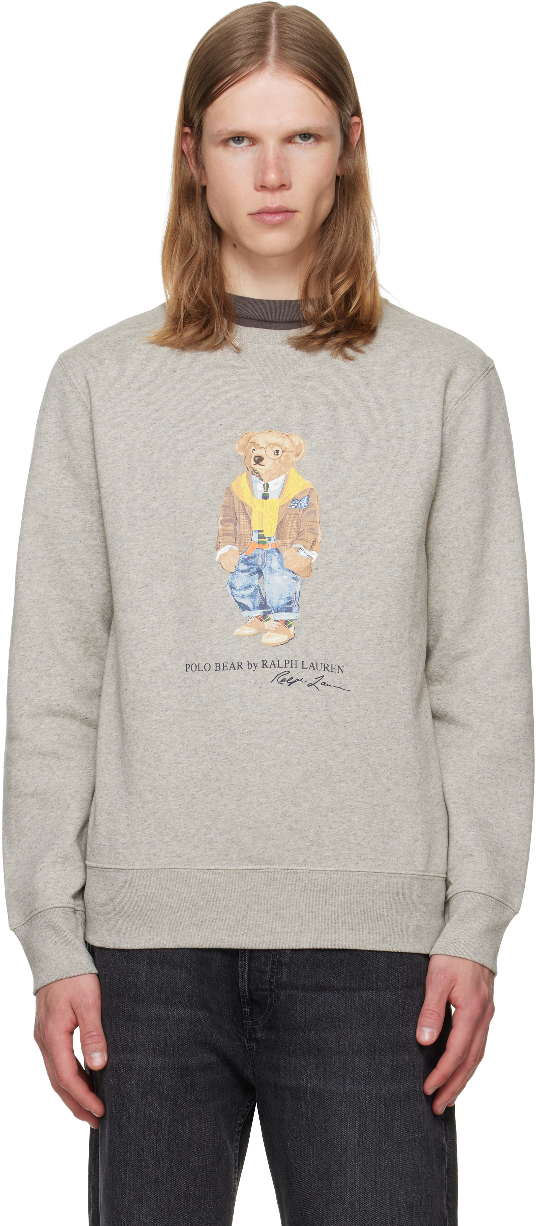 Polo Ralph Lauren: グレー Polo ベア フリース スウェットシャツ