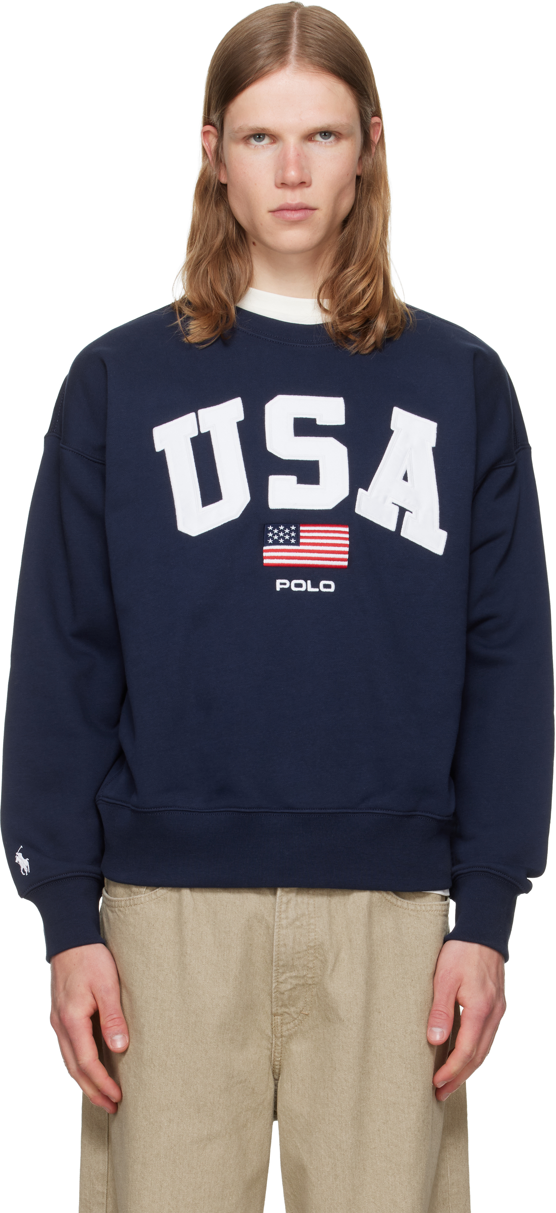Navy Sport Fleece Sweatshirt by Polo Ralph Lauren on Sale