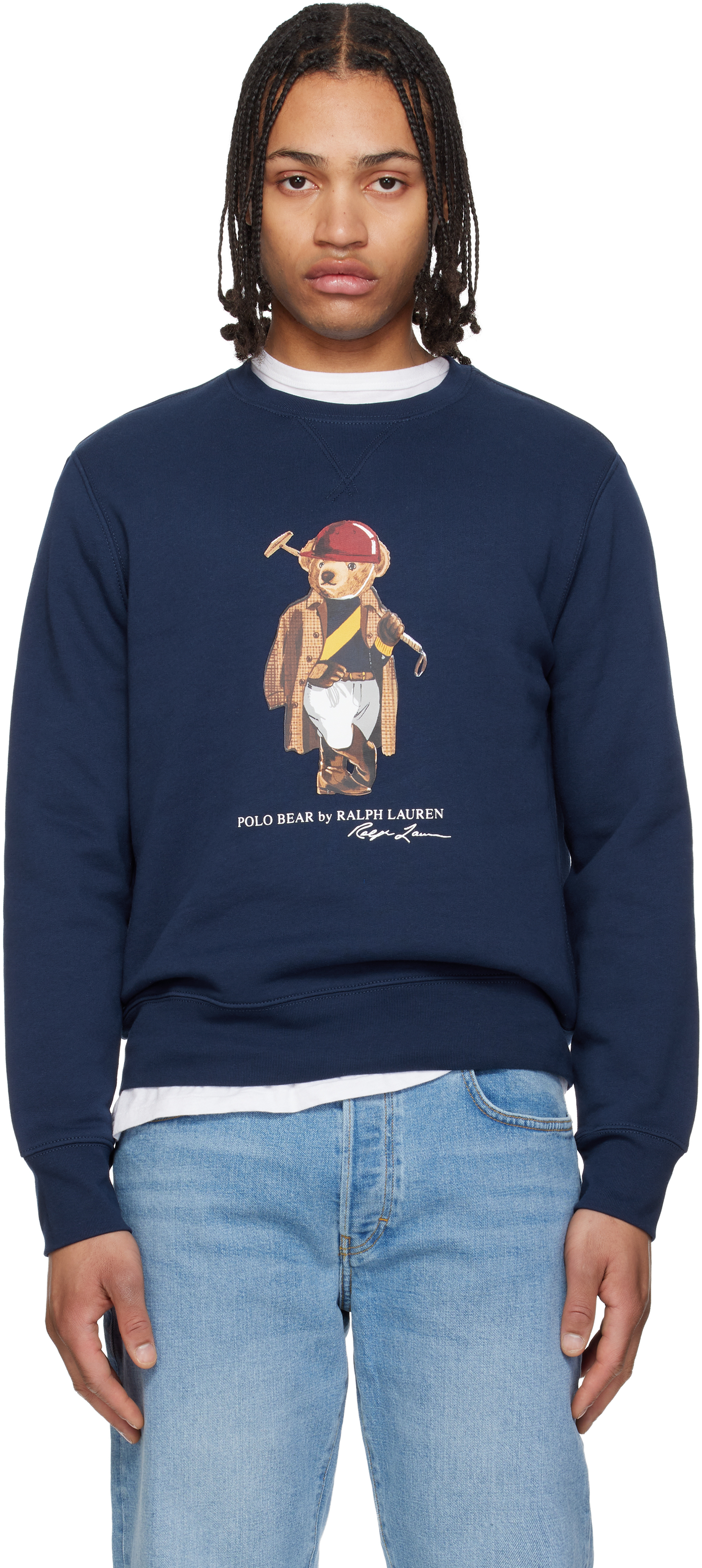 Polo Ralph Lauren: ネイビー Polo ベア フリース スウェットシャツ