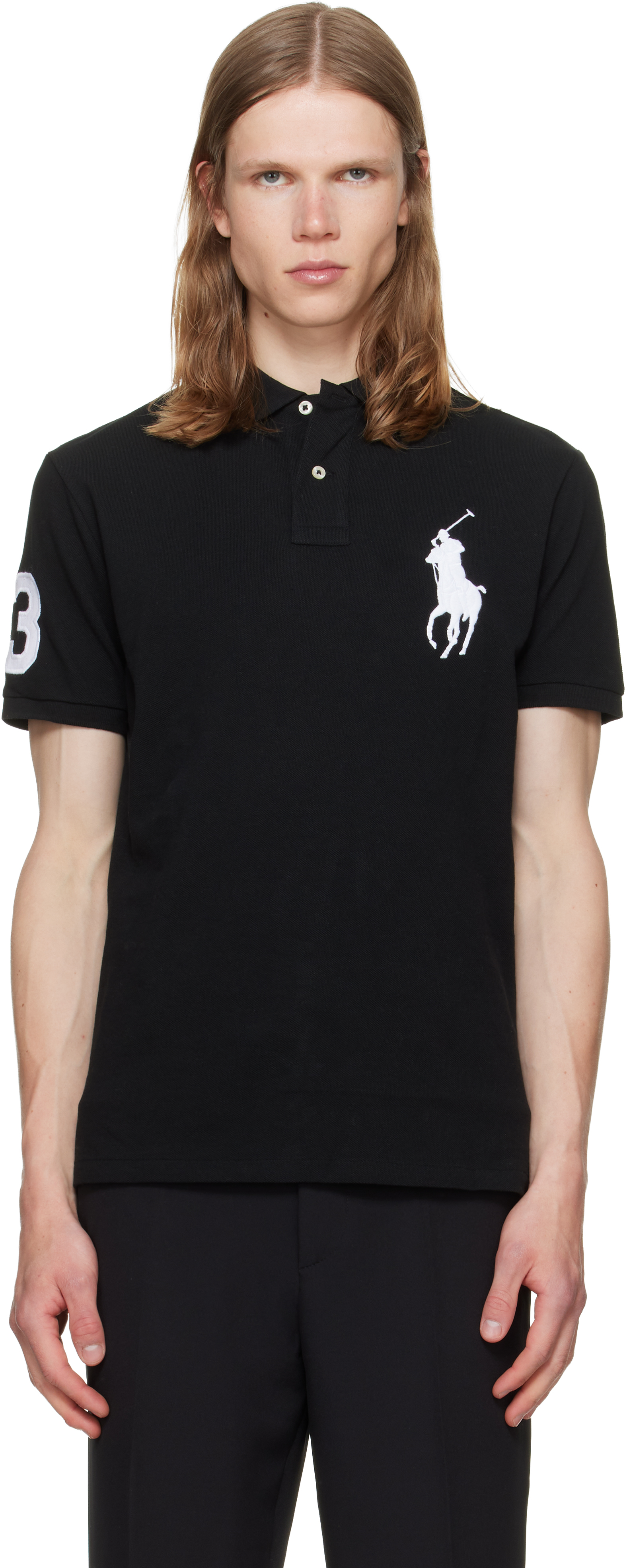 Polo Ralph Lauren: ブラック Big Pony メッシュ ポロシャツ | SSENSE 日本