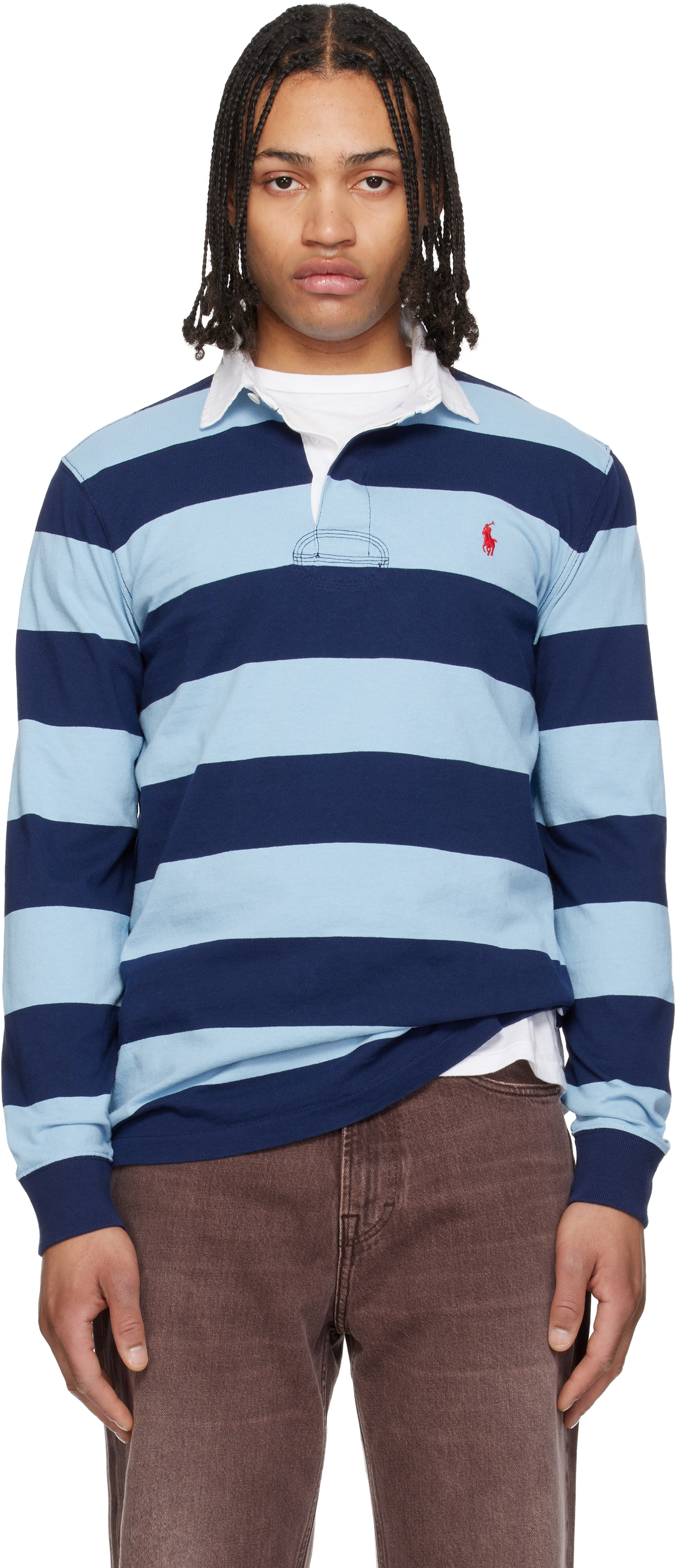 Polo Ralph Lauren: ネイビー 'The Iconic Rugby' ポロシャツ | SSENSE