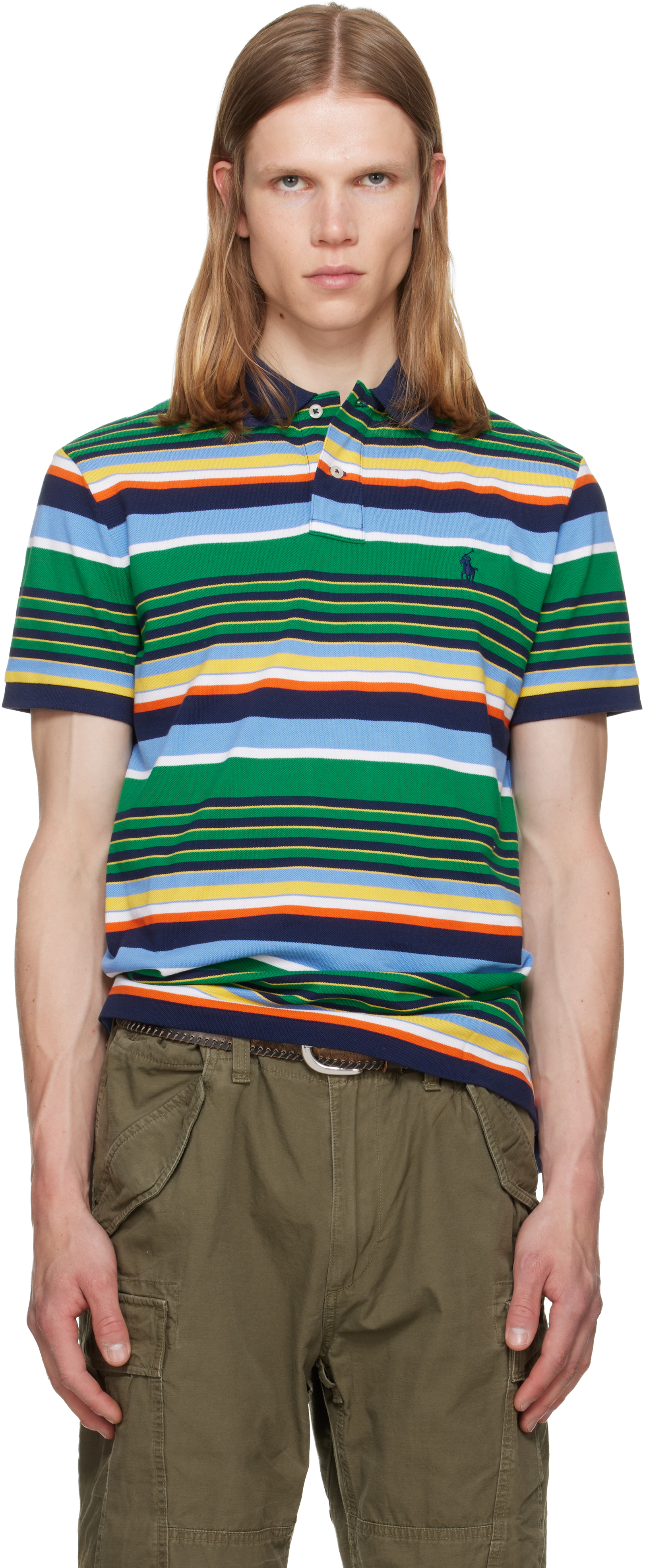 新品 44 19ss marni ボーダーポロ シャツ 緑 8813 Polo Ralph Lauren: グリーン 'The Iconic' ボーダー ポロシャツ