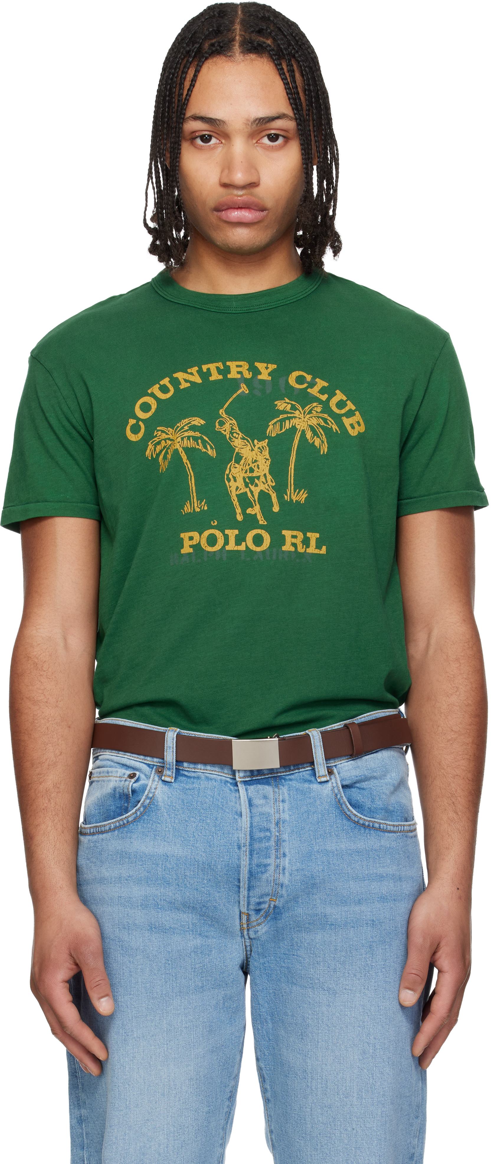 Polo Ralph Laurenのグリーン Classic Fit ジャージ グラフィックT 