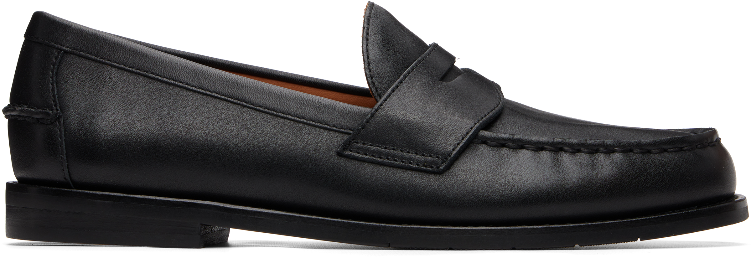 Polo Ralph Lauren: ブラック Alston レザー ペニーローファー 