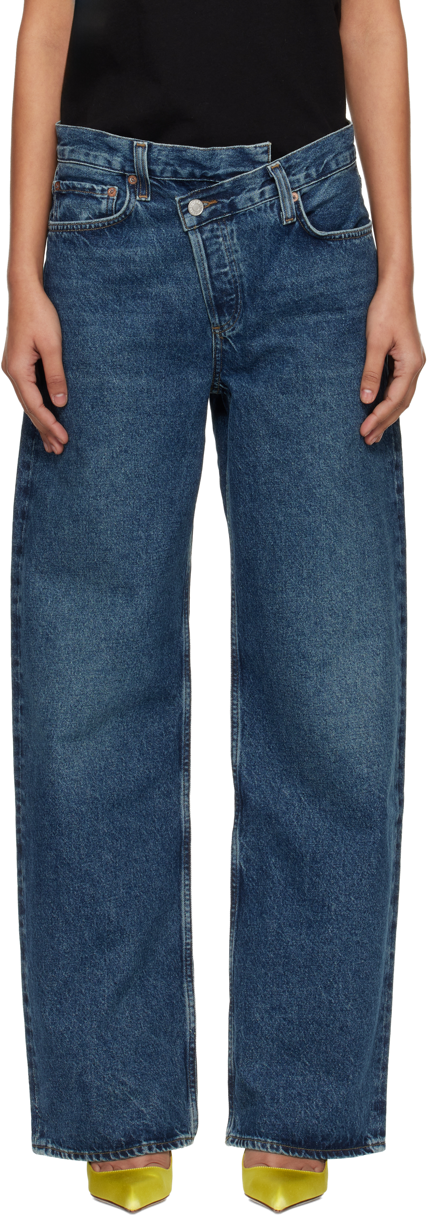 Navy Arc Criss Cross Jeans by AGOLDE on Sale Navy Arc Criss Cross Jeans by AGOLDE on Sale
