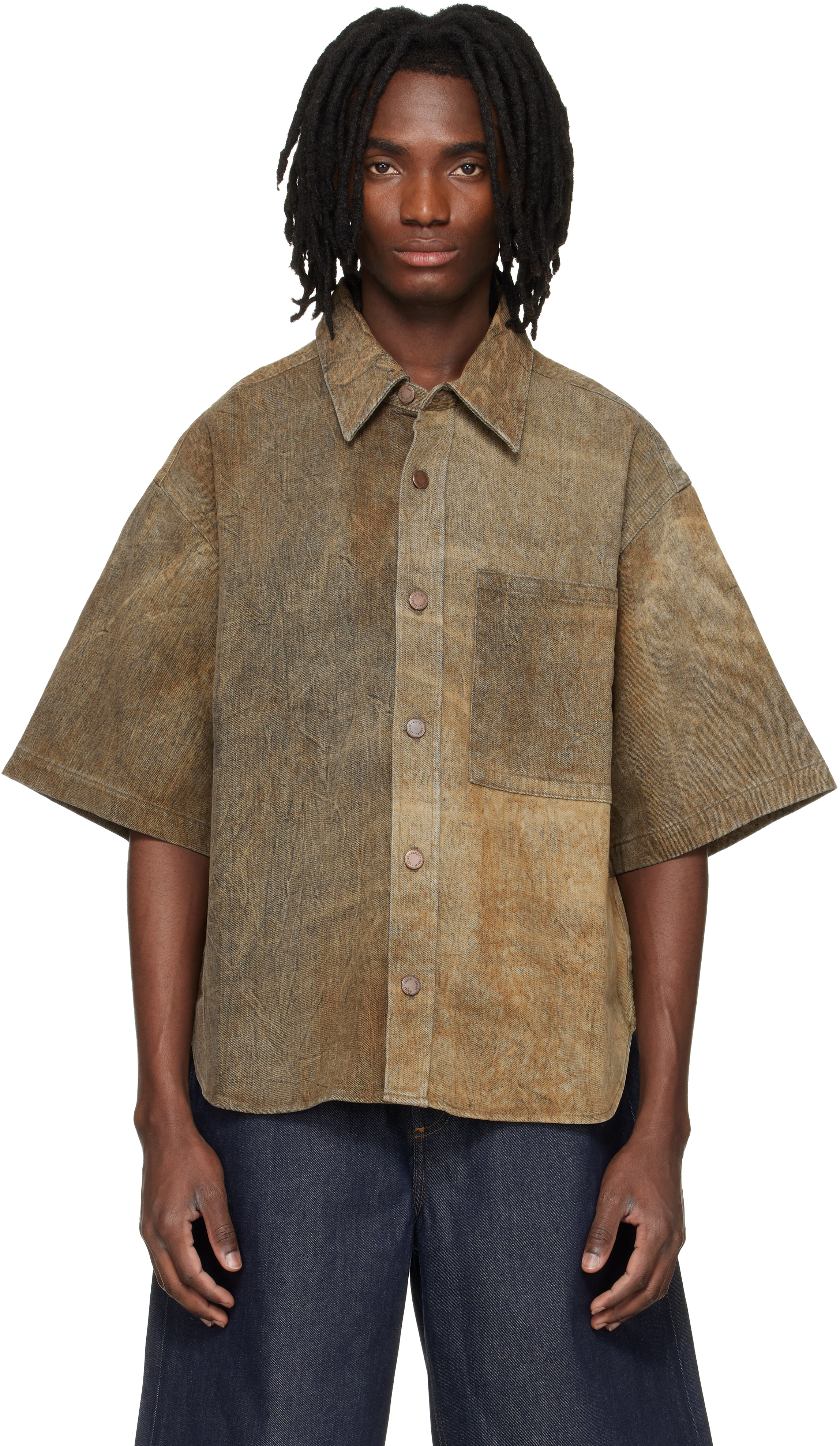 Brown Comfort Stretch Watson Denim Shirt