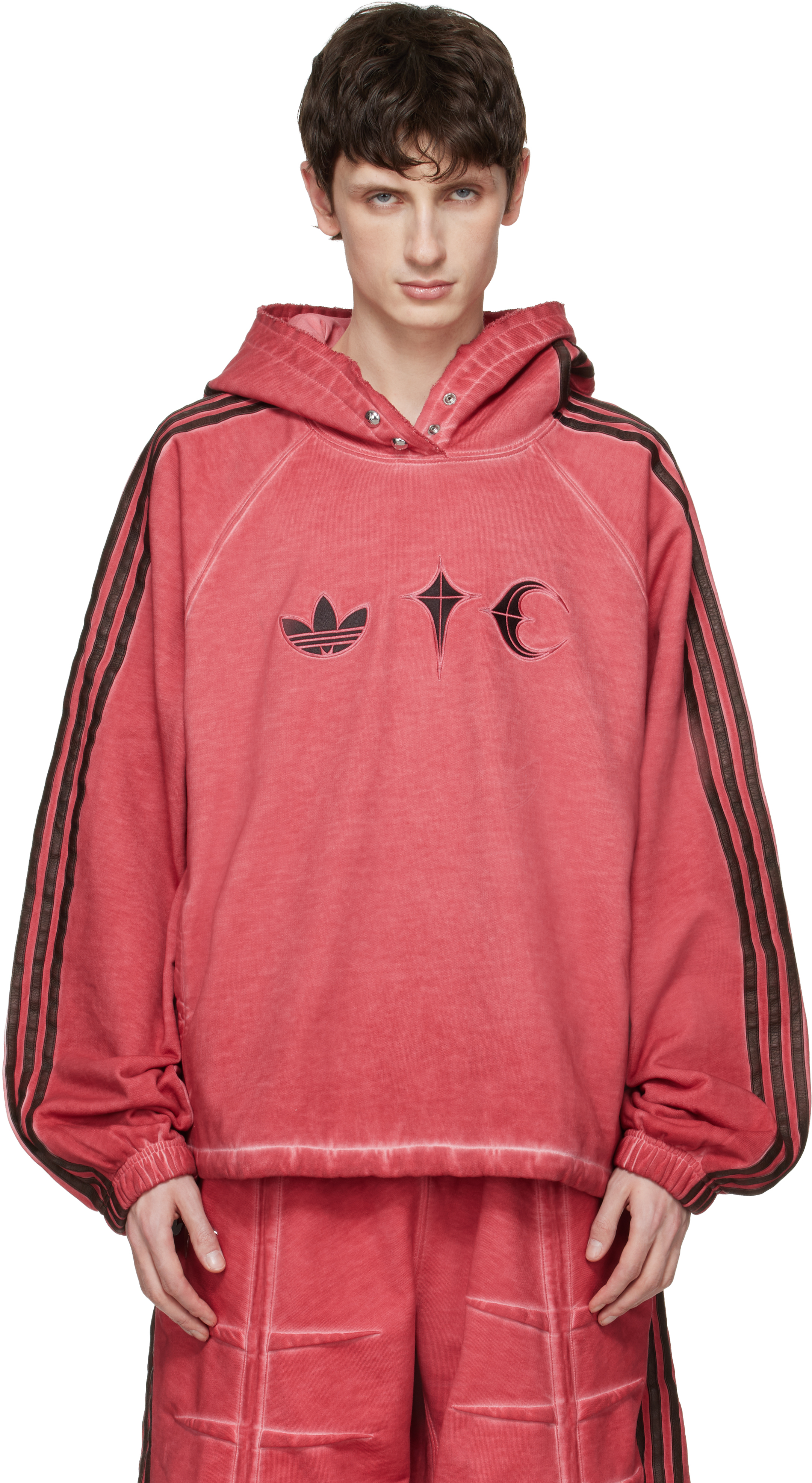 Red adidas Originals Edition TC Sweat HD Hoodie by Thug Club on Sale