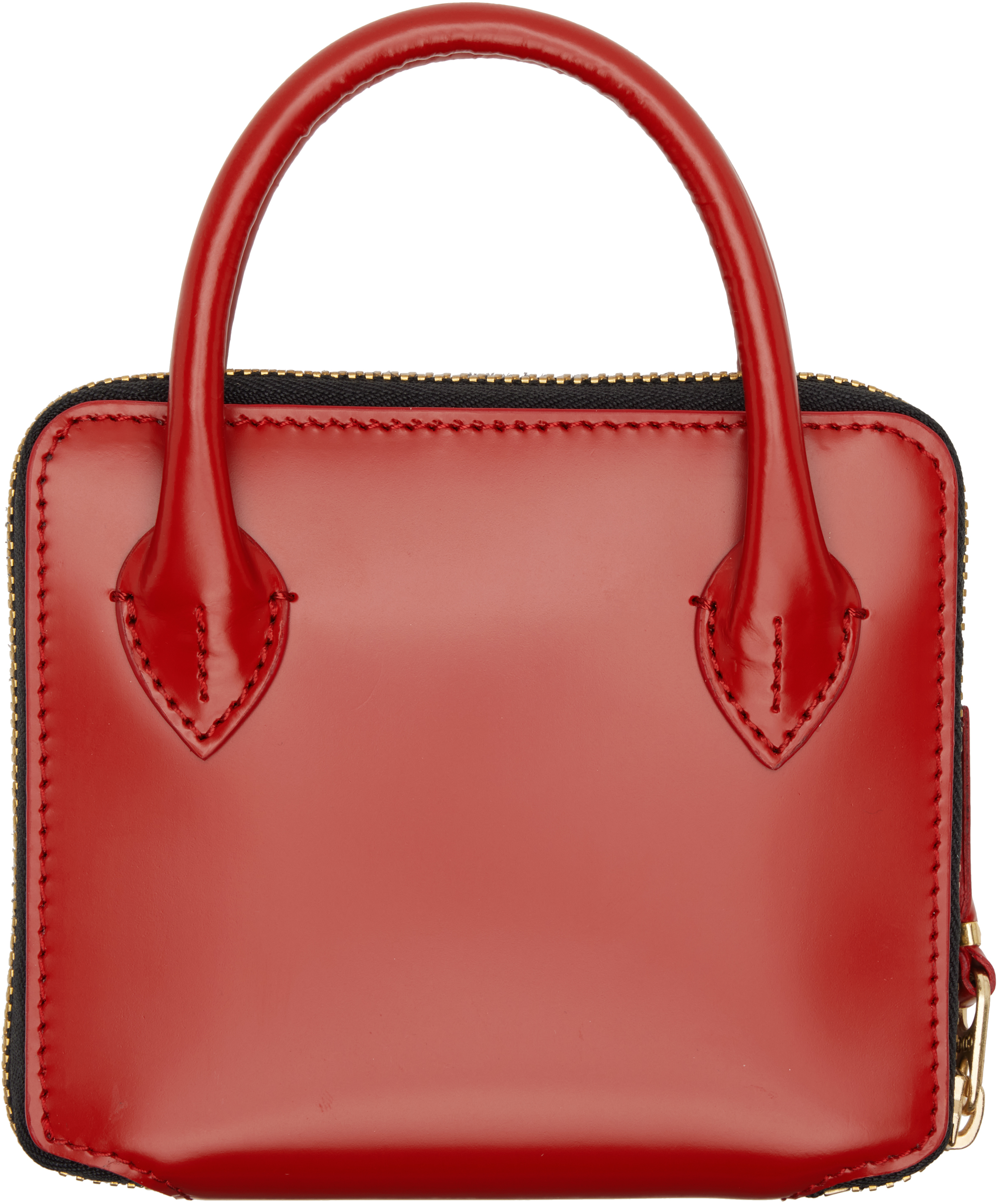 Comme Des Garçons Red Handles Medium Zip Wallet In Red