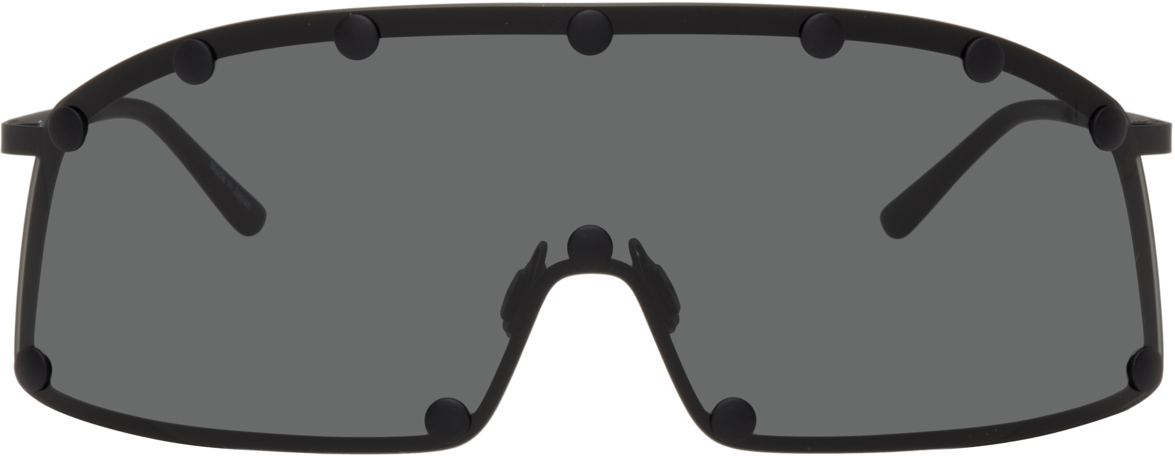 Rick Owens: Black Temple Shielding Sunglasses | SSENSE Rick Owens: Black Temple Shielding Sunglasses | SSENSE