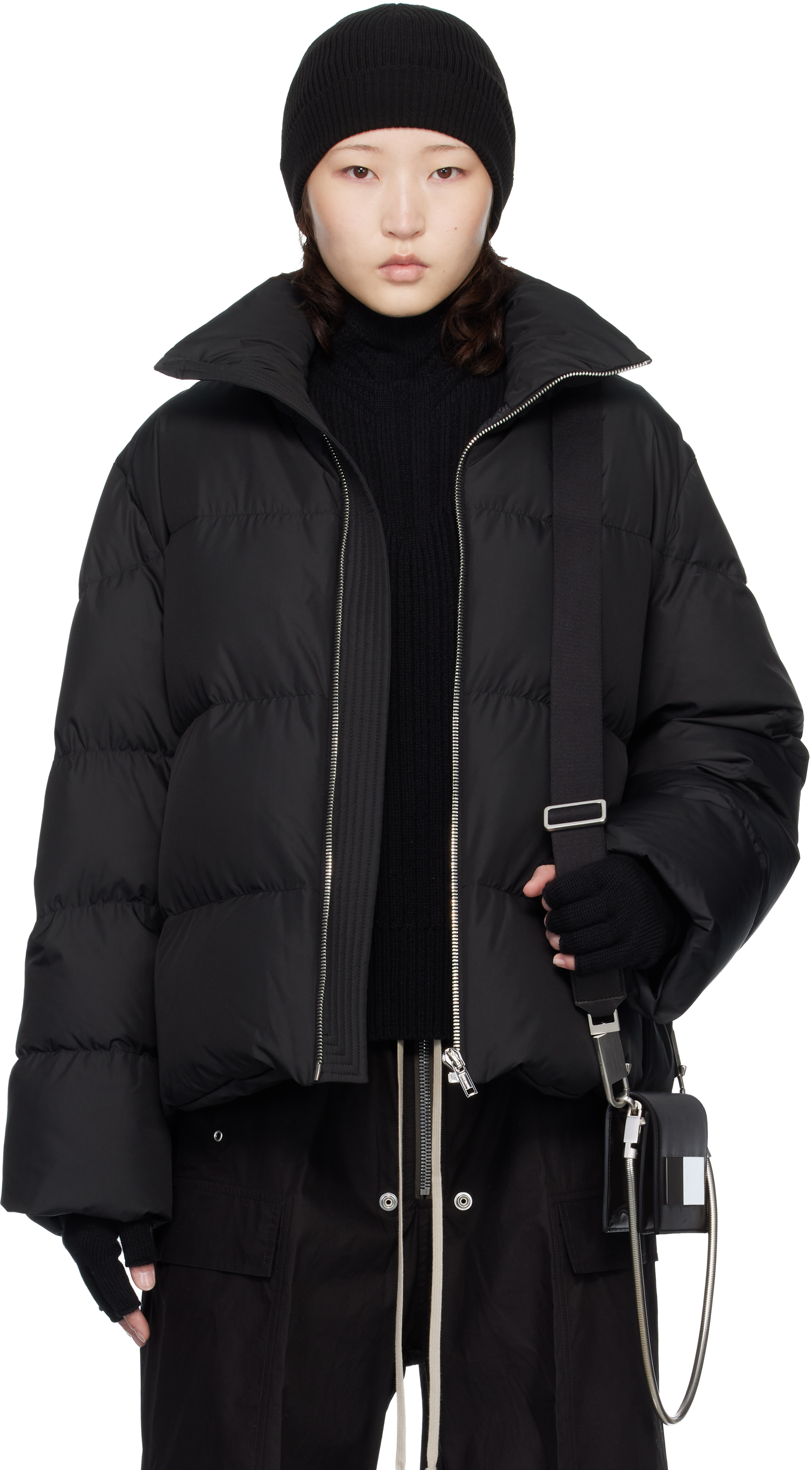 Rick Owens: Moncler + Rick Owens ブラック Cyclopic ダウン