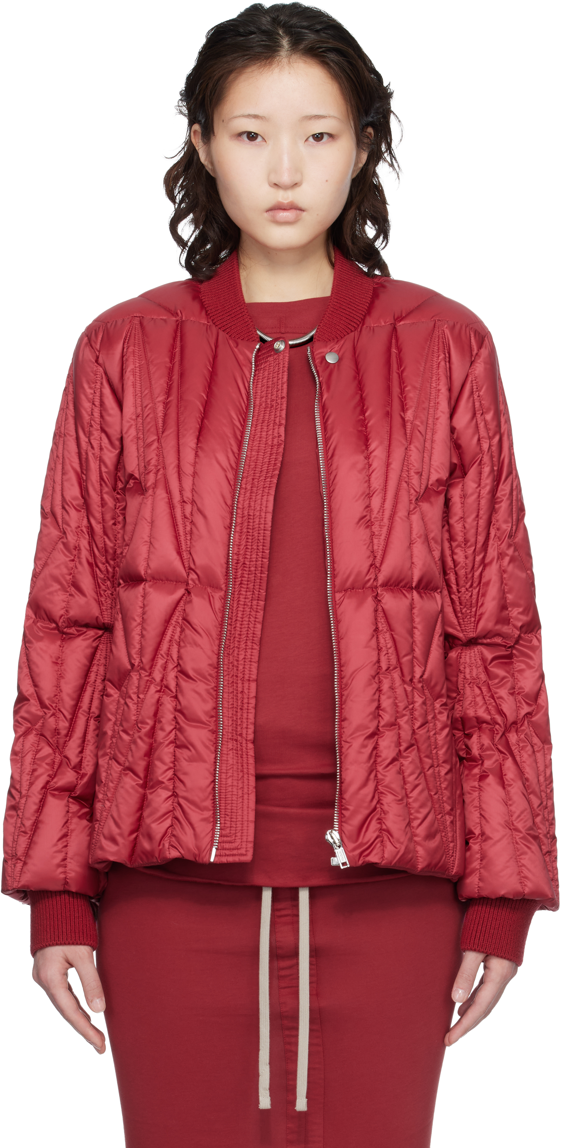Rick Owens: Moncler + Rick Owens レッド Geocamo フライト ダウン 