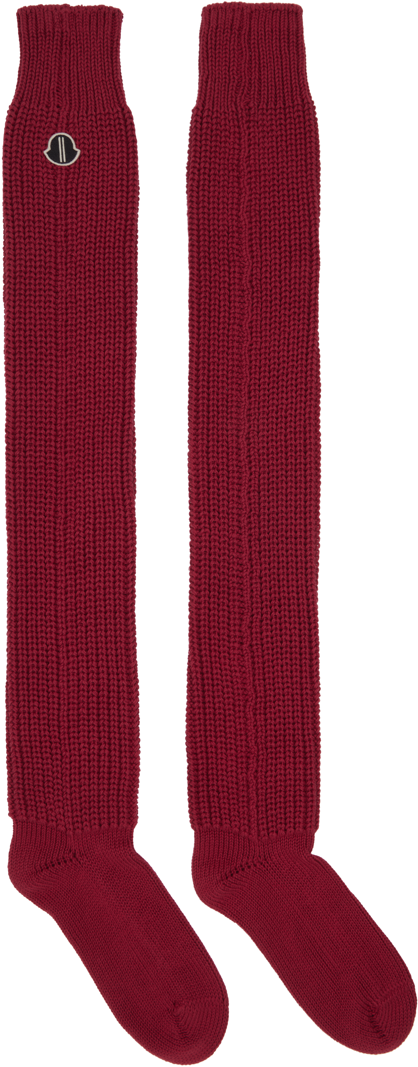 Rick Owens: Moncler + Rick Owens Red Hiking Socks | SSENSE
