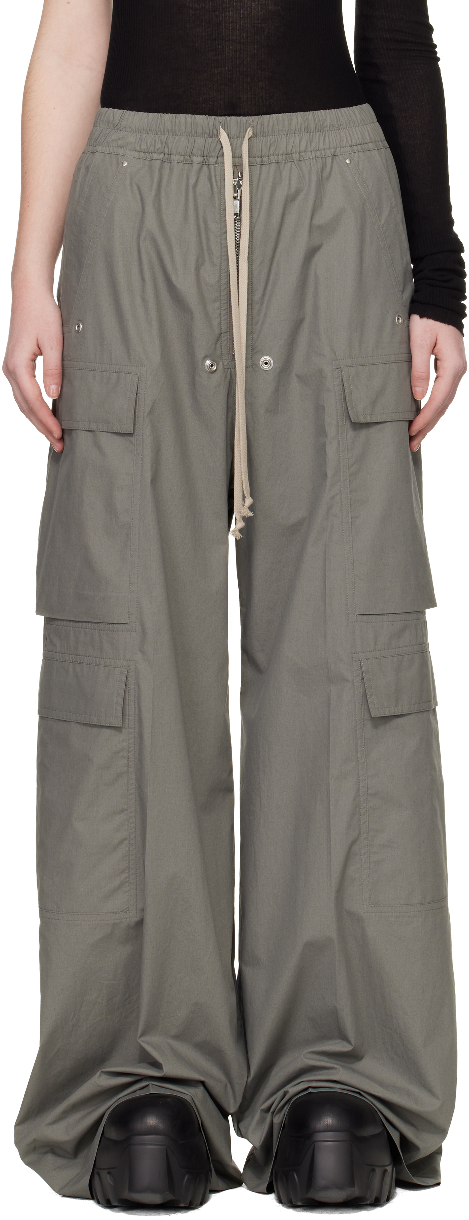 Khaki Temple Cargobelas Cargo Pants by Rick Owens on Sale