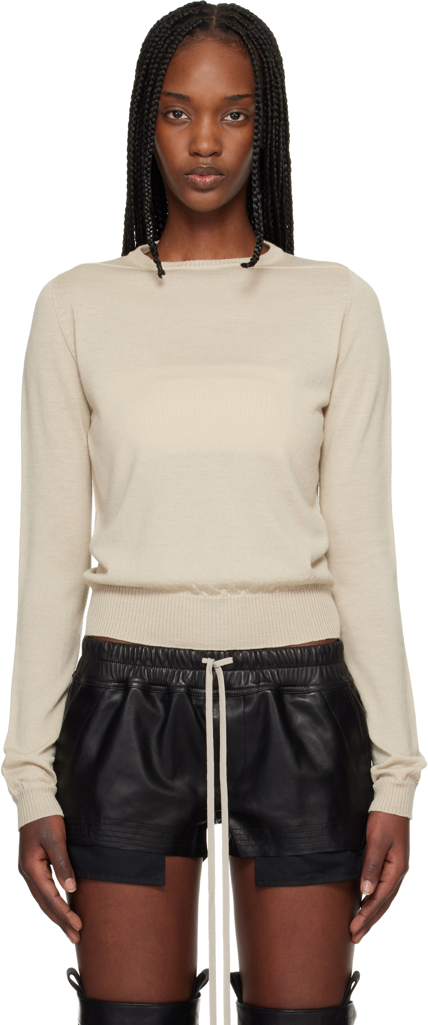 Rick Owens: Off-White Temple Biker Level Sweater | SSENSE