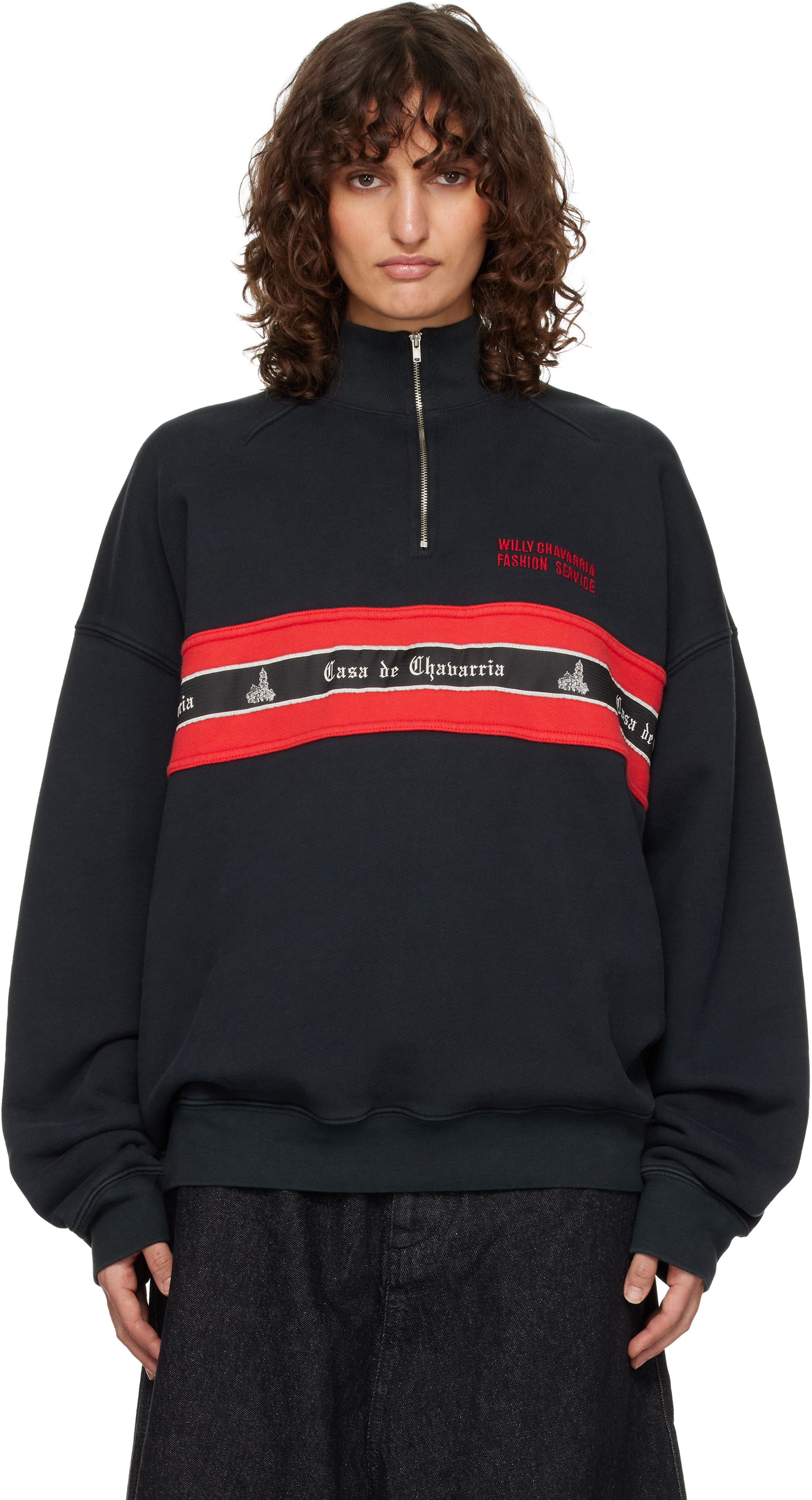 Black 'Casa De Chavarria' Gilroy Sweatshirt by WILLY CHAVARRIA on Sale