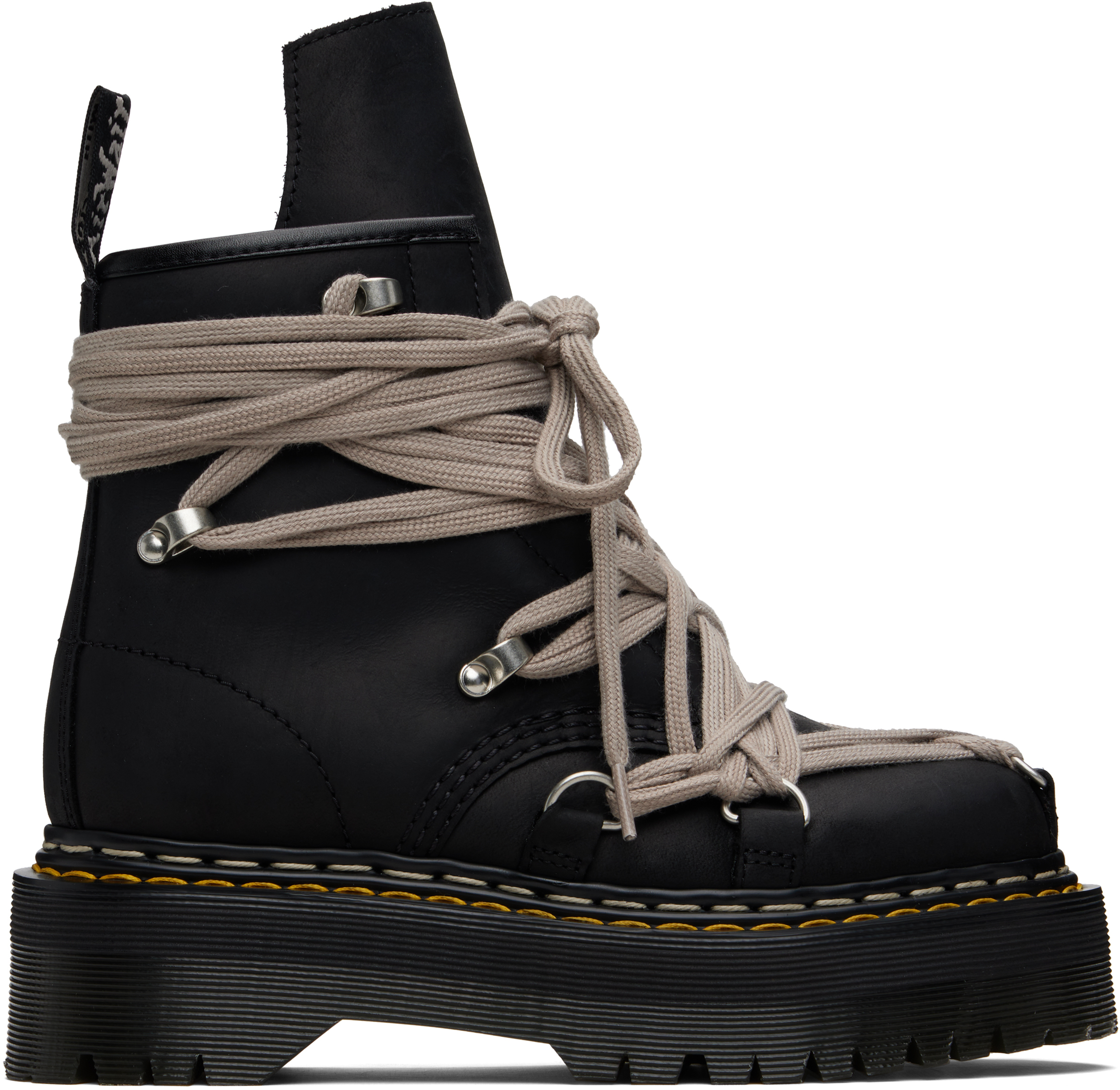Rick Owens: Black Dr. Martens Edition 1460 Quad Sole Megalace