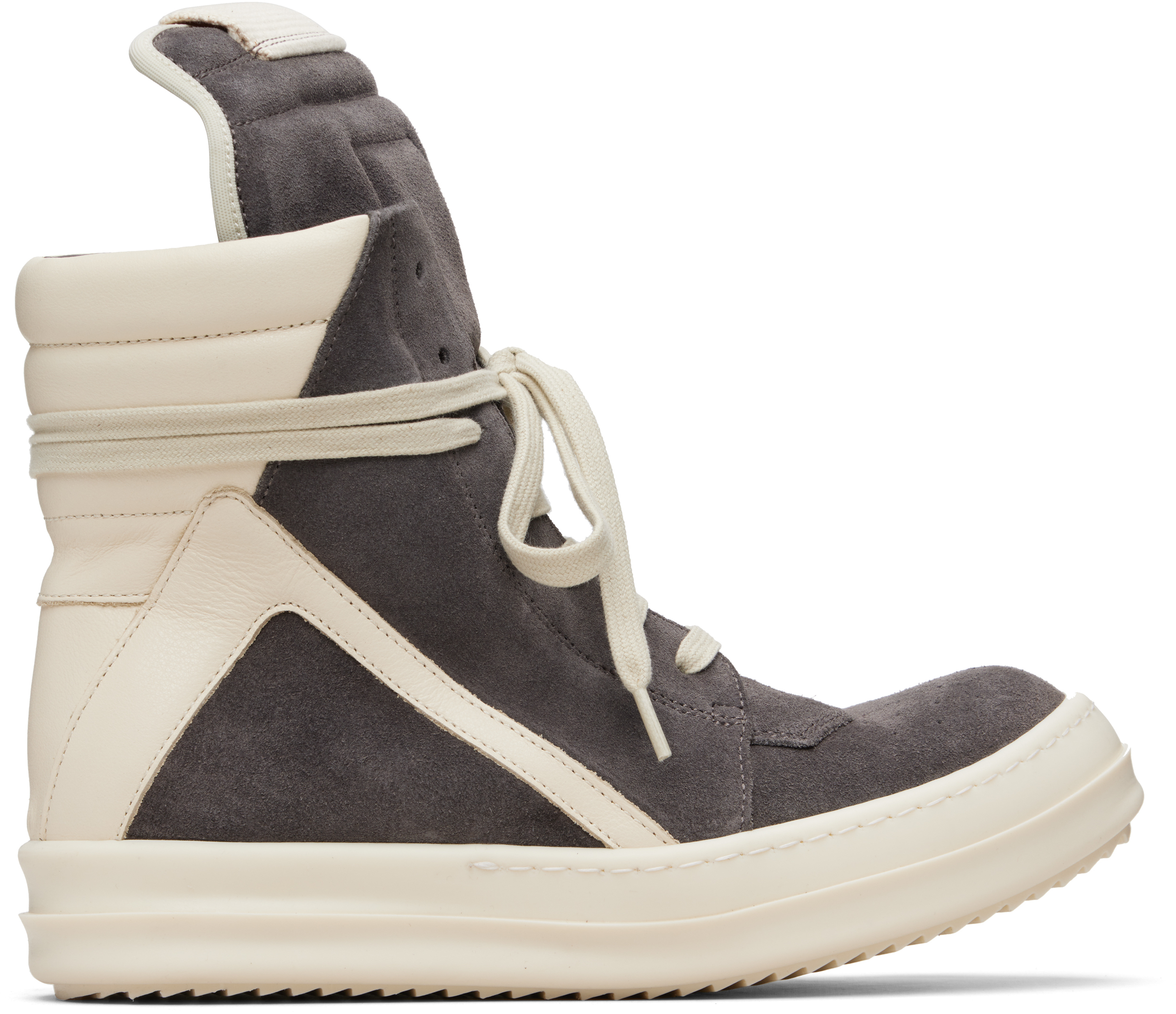 Gray Temple Geobasket Sneakers by Rick Owens on Sale
