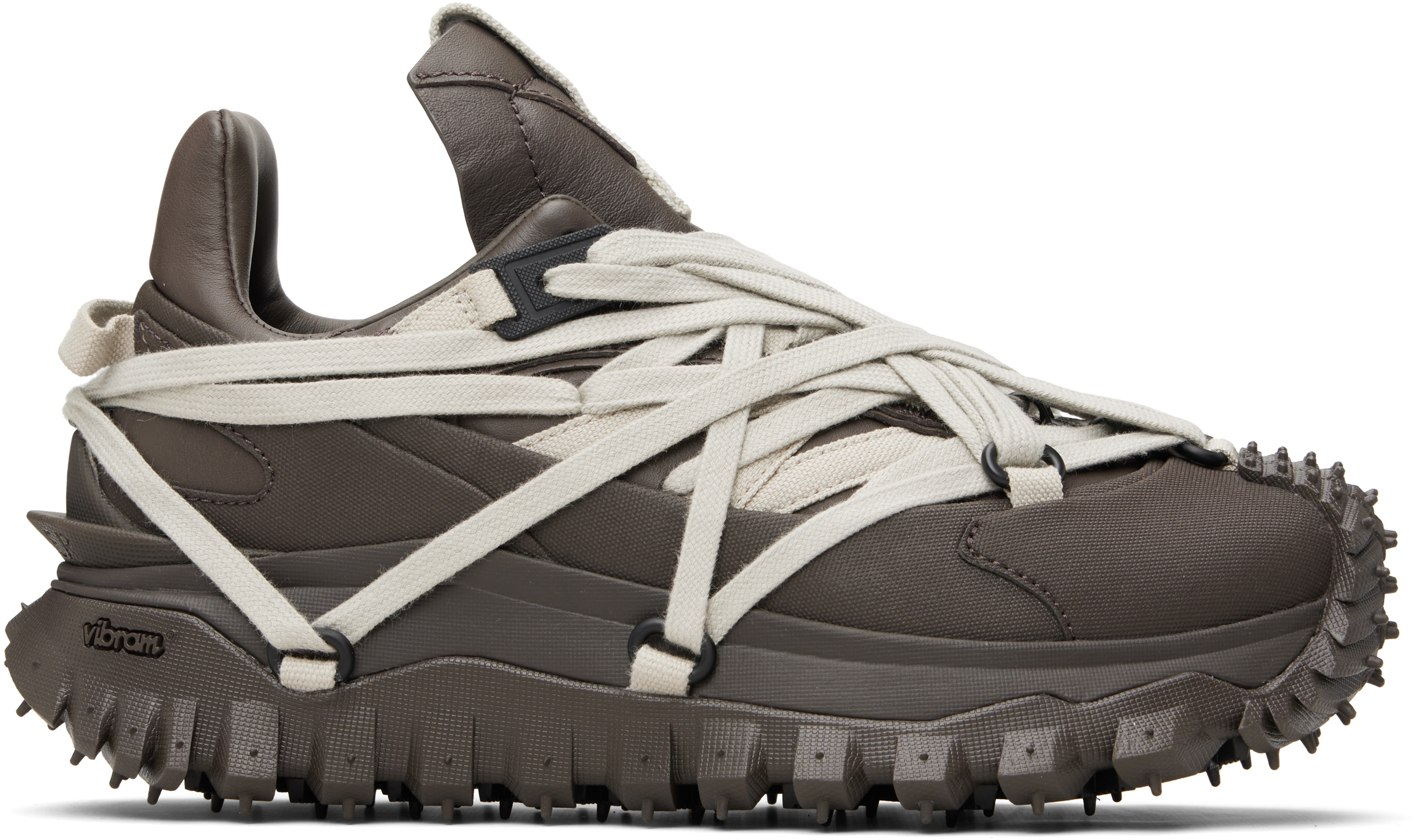 Rick Owens: Moncler + Rick Owens Gray Trailgrip Megalace Sneakers