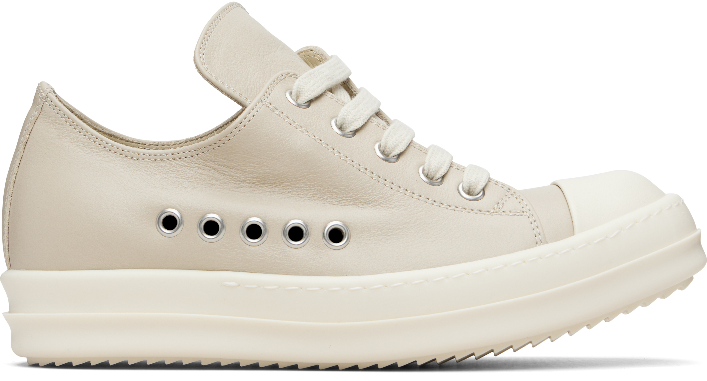 Rick Owens Beige Temple Extreme Low Sneakers
