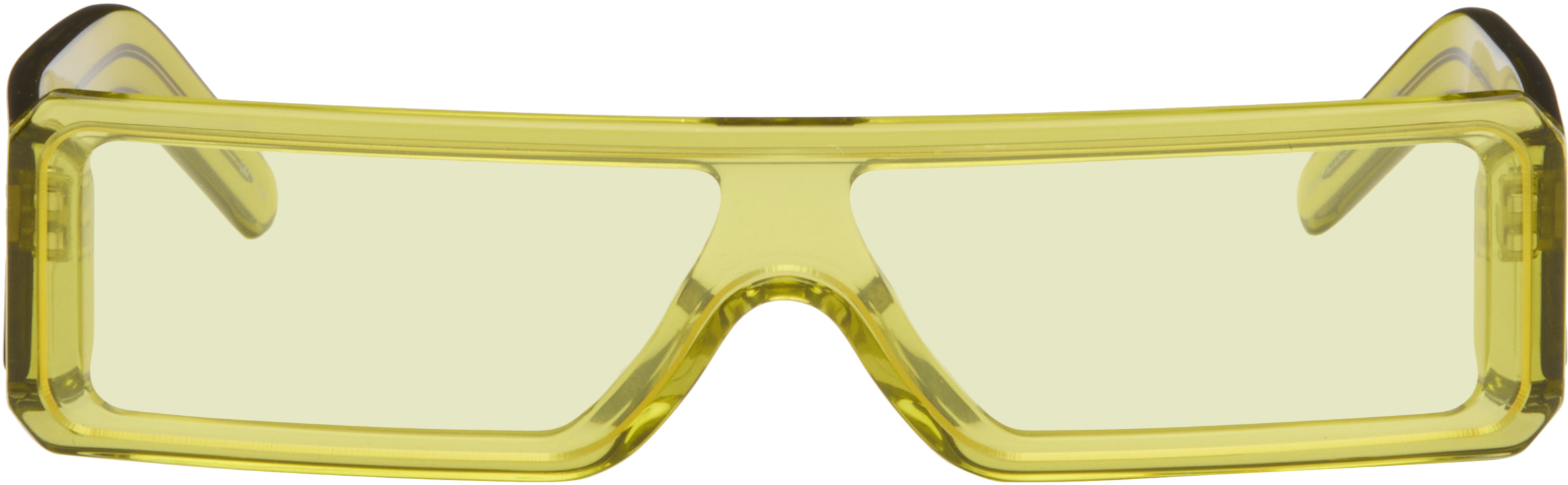 Yellow Gethshades Sunglasses by Rick Owens on Sale
