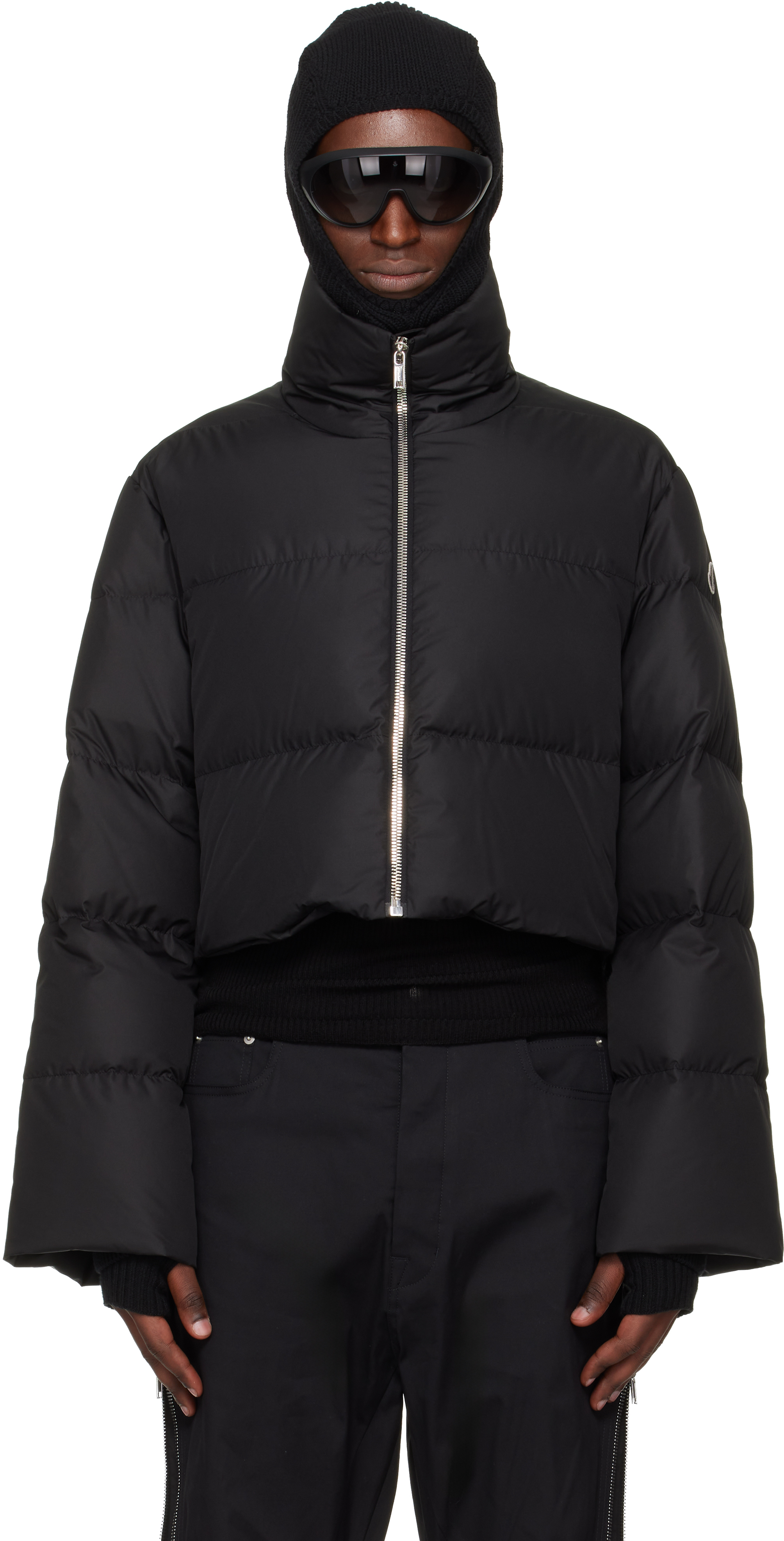 Rick Owens: Moncler + Rick Owens ブラック Cyclopic クロップド