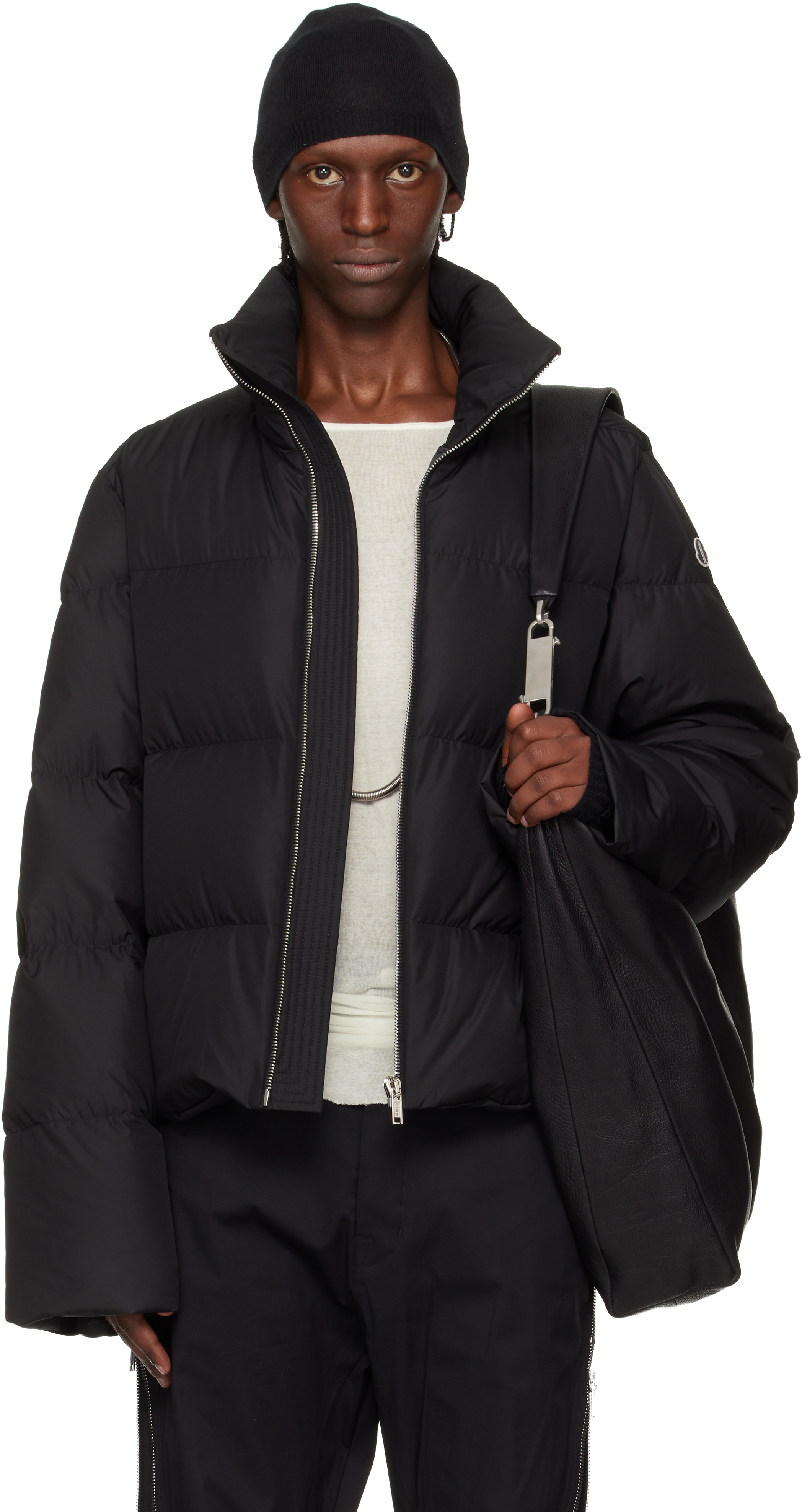 Rick Owens: Moncler + Rick Owens ブラック Cyclopic ダウン