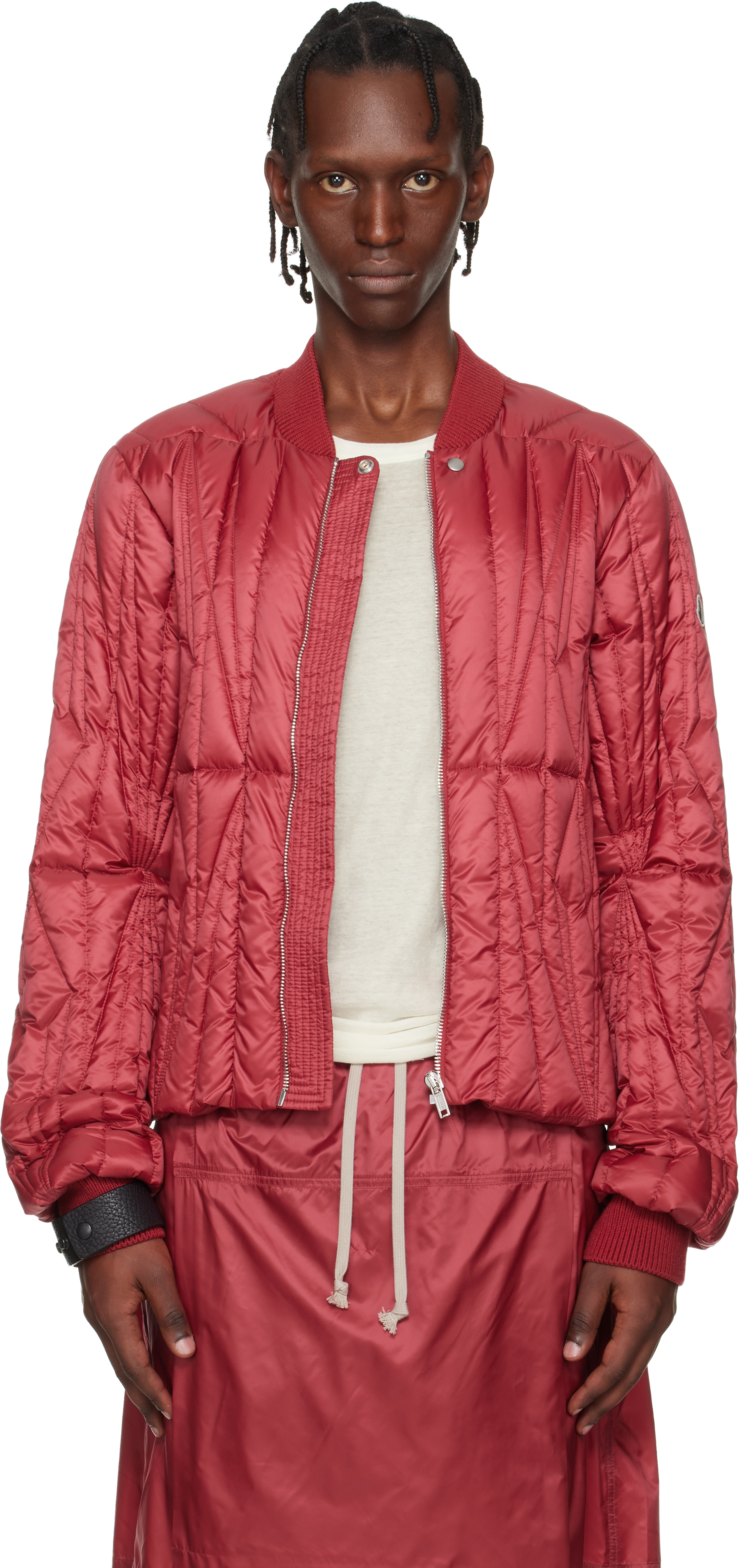 Rick Owens: Moncler + Rick Owens レッド Geocamo フライトジャケット 
