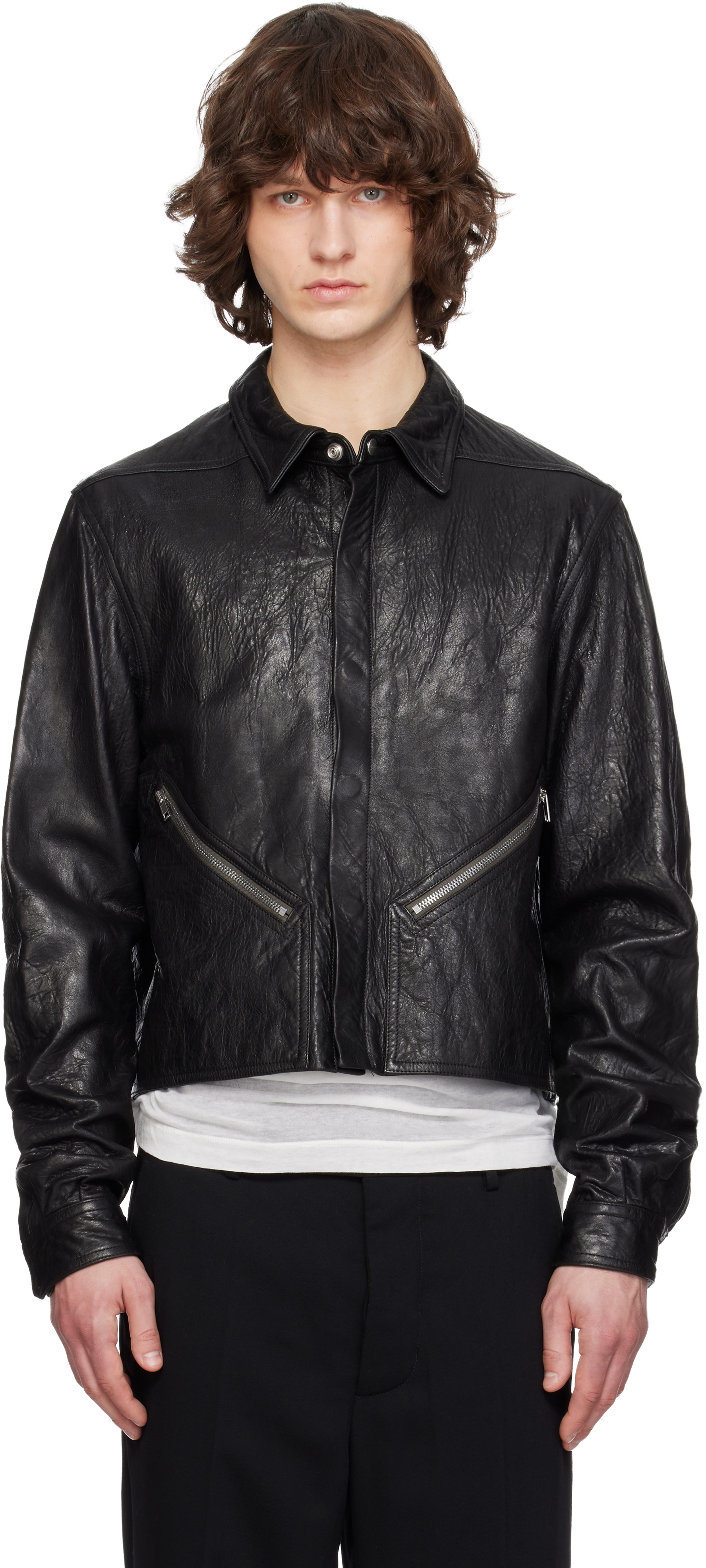 レザージャケット　the elephant sullen rick owens Rick Owens leather jackets for Men | SSENSE