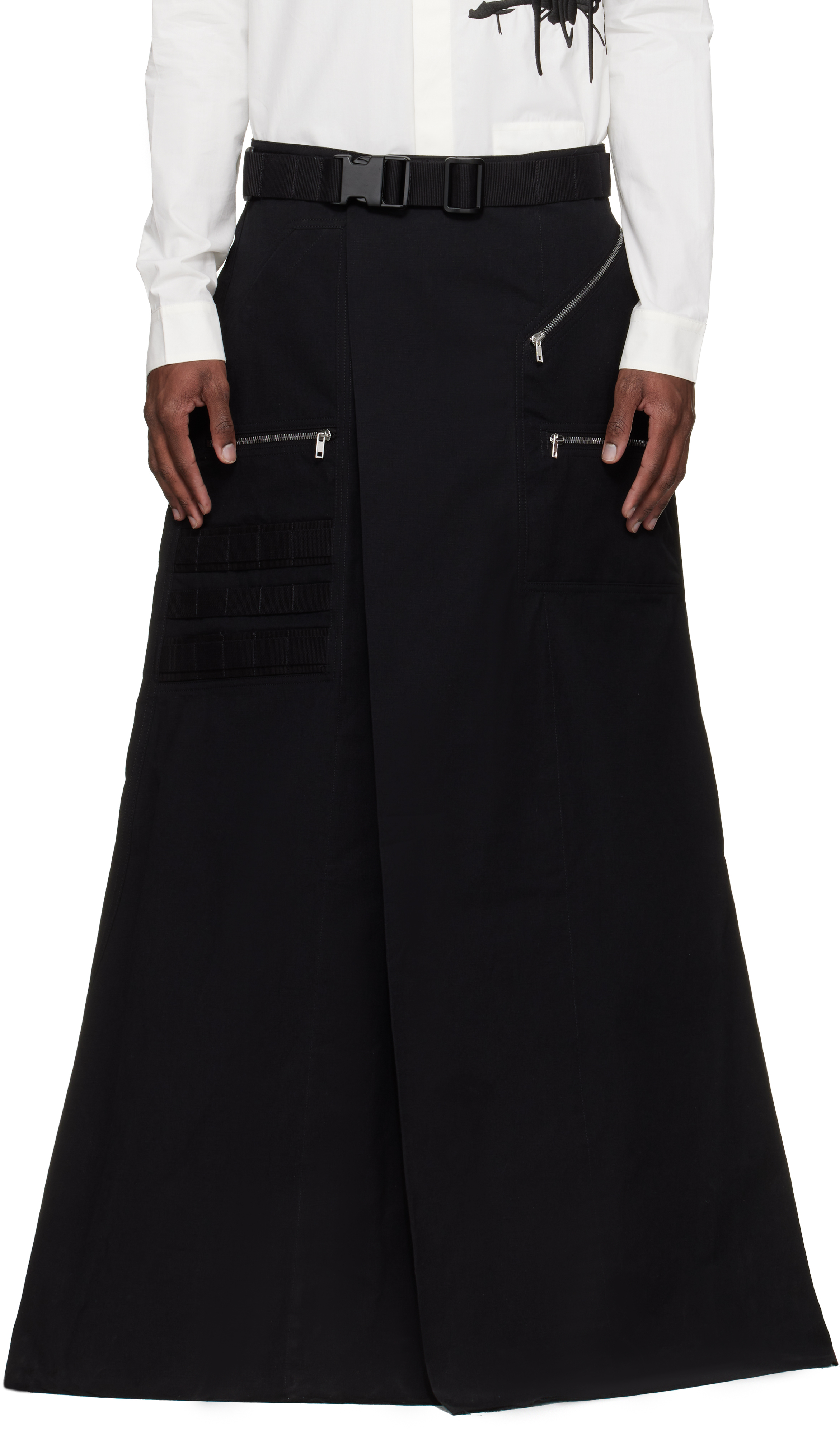 Rick Owens: ブラック Temple Odetta カーゴ スカート | SSENSE 日本