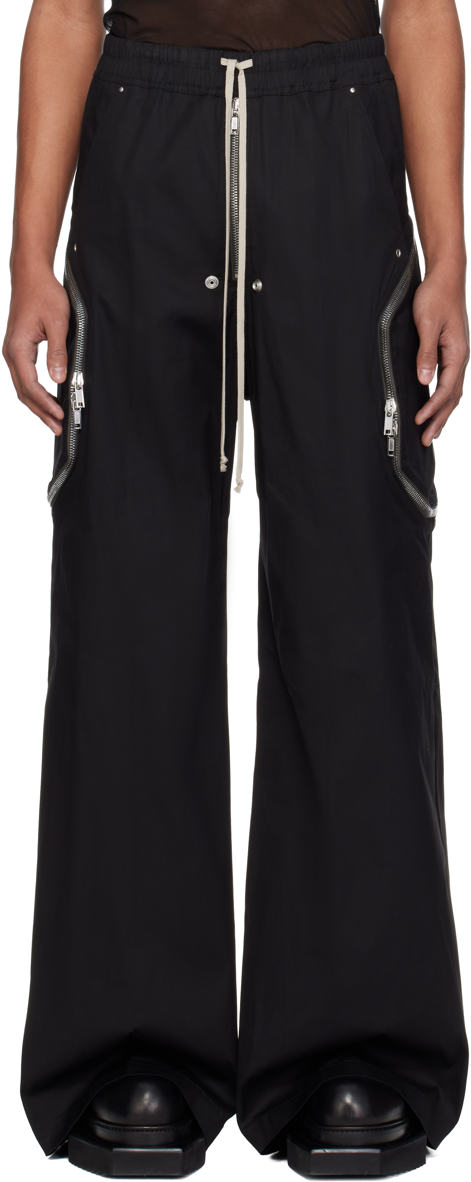 Rick Owens: ブラック Temple Heizer Belas カーゴパンツ | SSENSE 日本