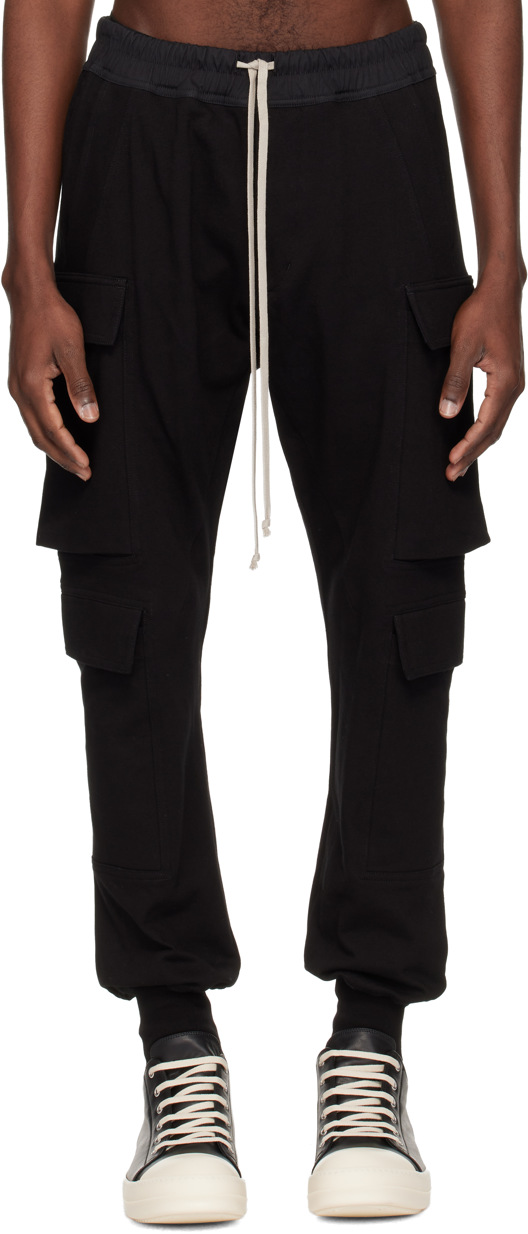Rick Owens: Black Temple Mastodon Megacargo Pants | SSENSE
