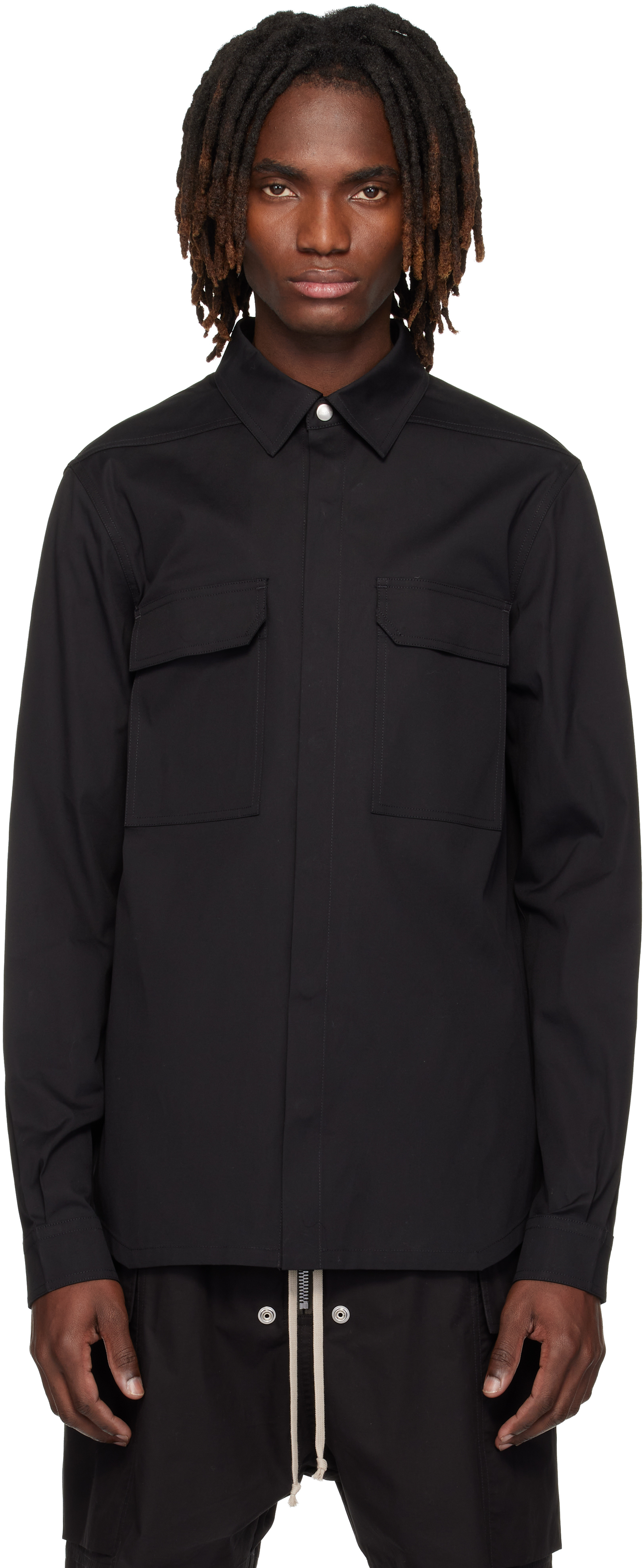 Rick Owens: Black Temple Outershirt | SSENSE
