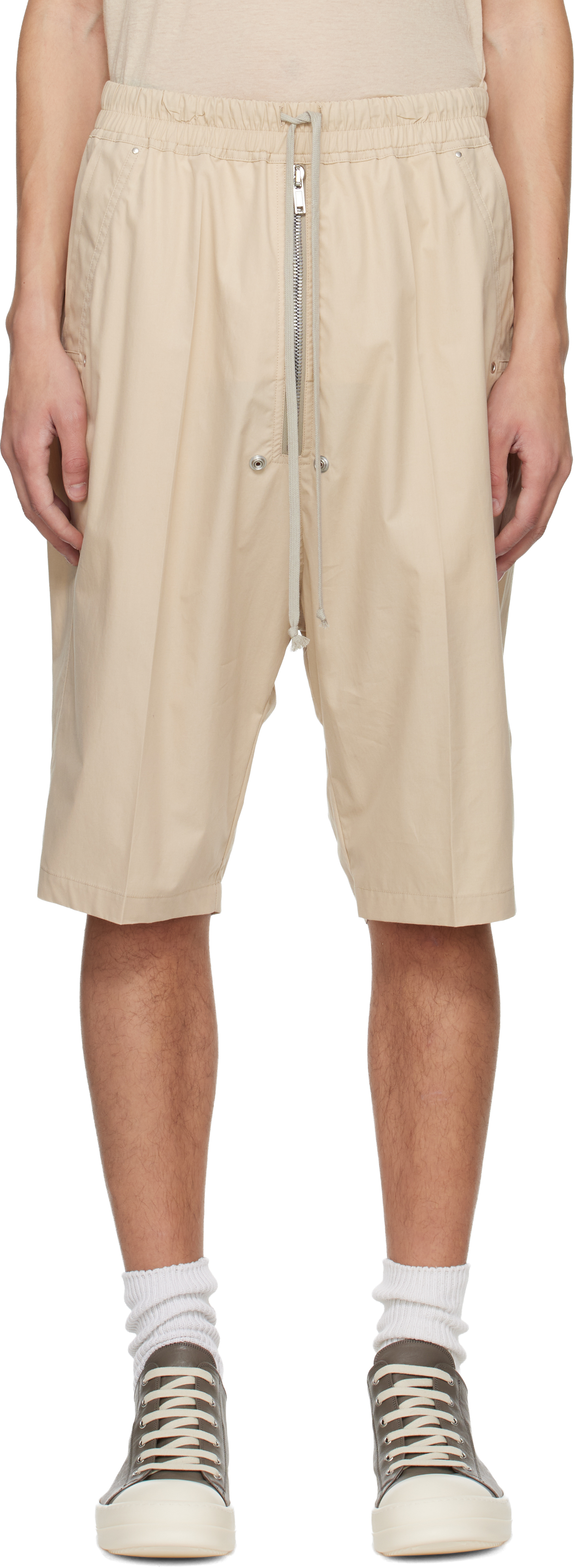 Rick Owens Beige Temple Bela Pods Shorts