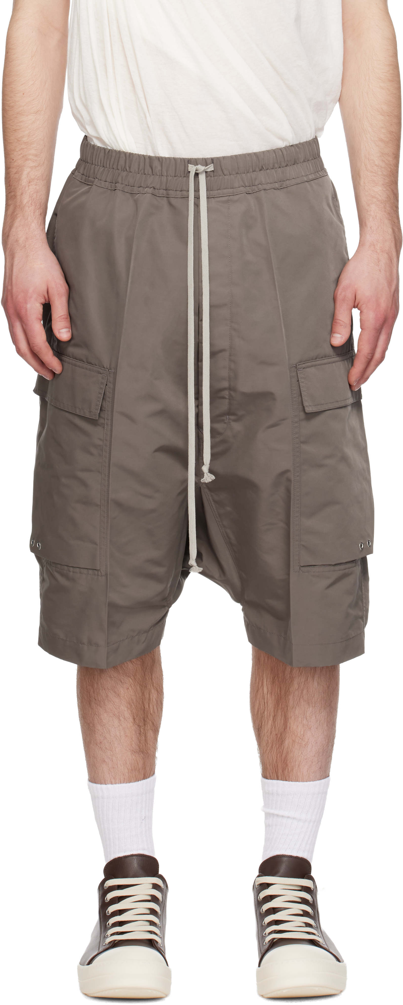 Rick Owens: Gray Temple Pods Cargo Shorts | SSENSE Canada