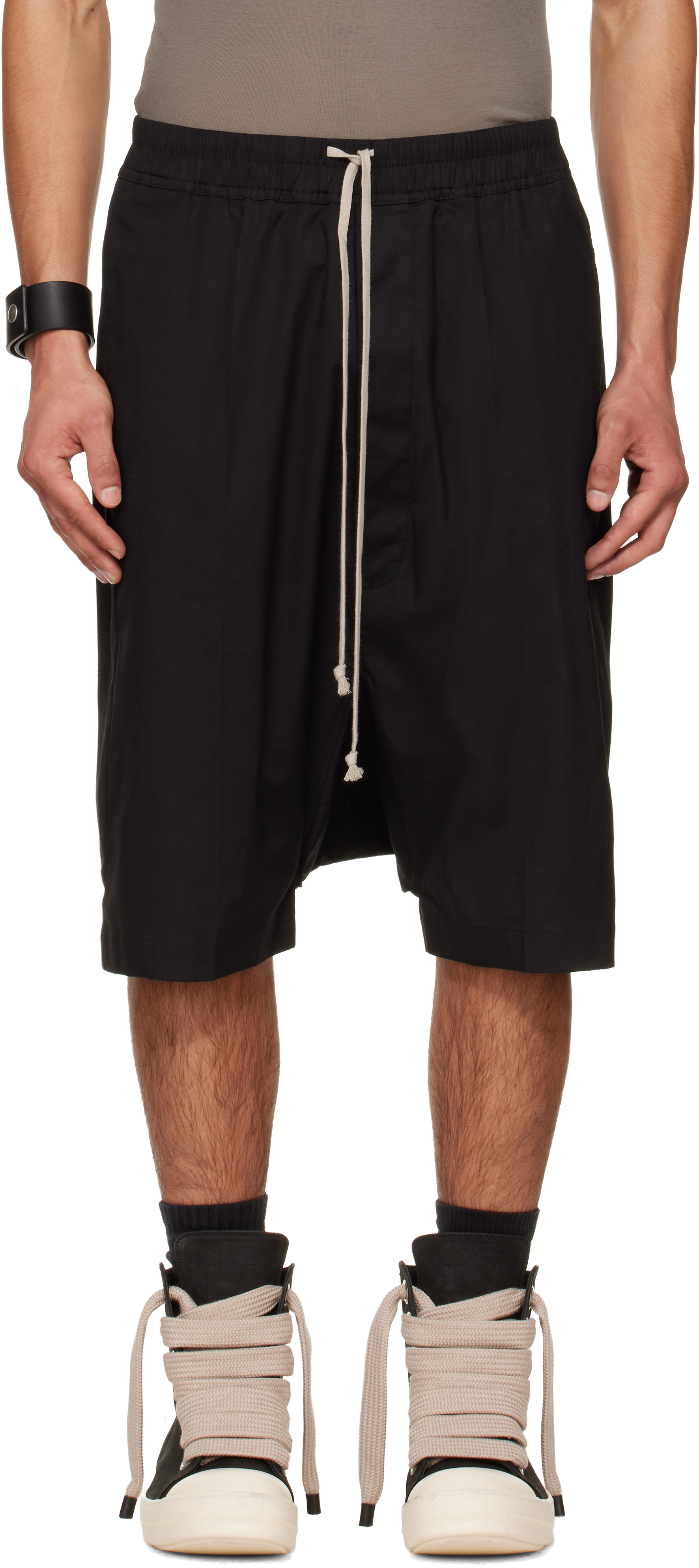Rick Owens: ブラック Temple Rick S Pods ショートパンツ | SSENSE 日本
