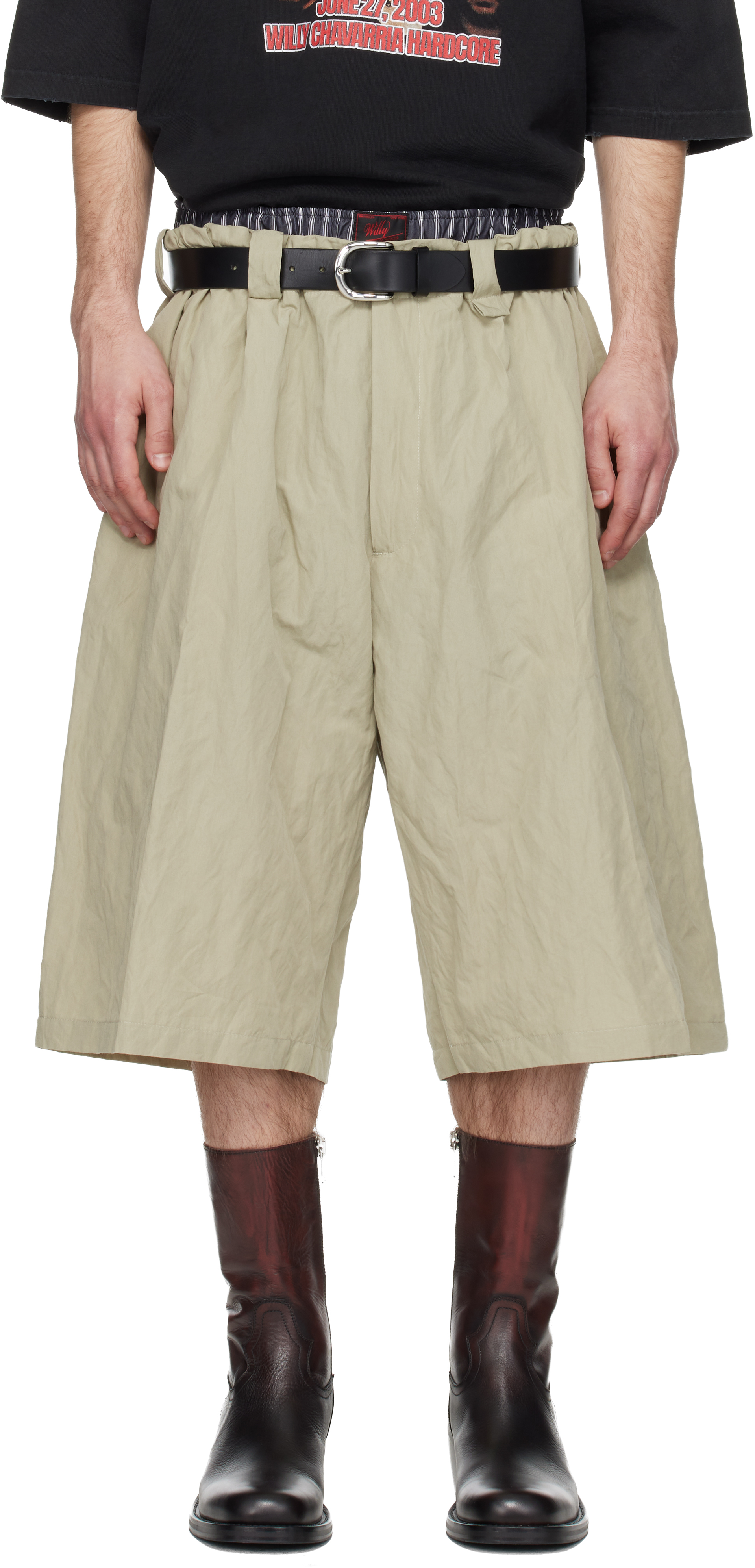  Willy chavarria　ショートパンツXS 即購入⭕️ WILLY CHAVARRIA: Khaki Toluca Shorts | SSENSE