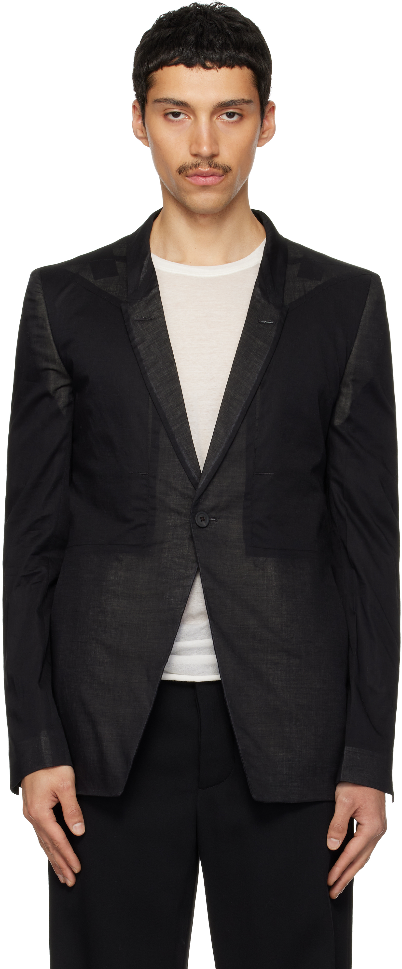 Rick Owens Black Temple Fogpocket Soft Soft Blazer