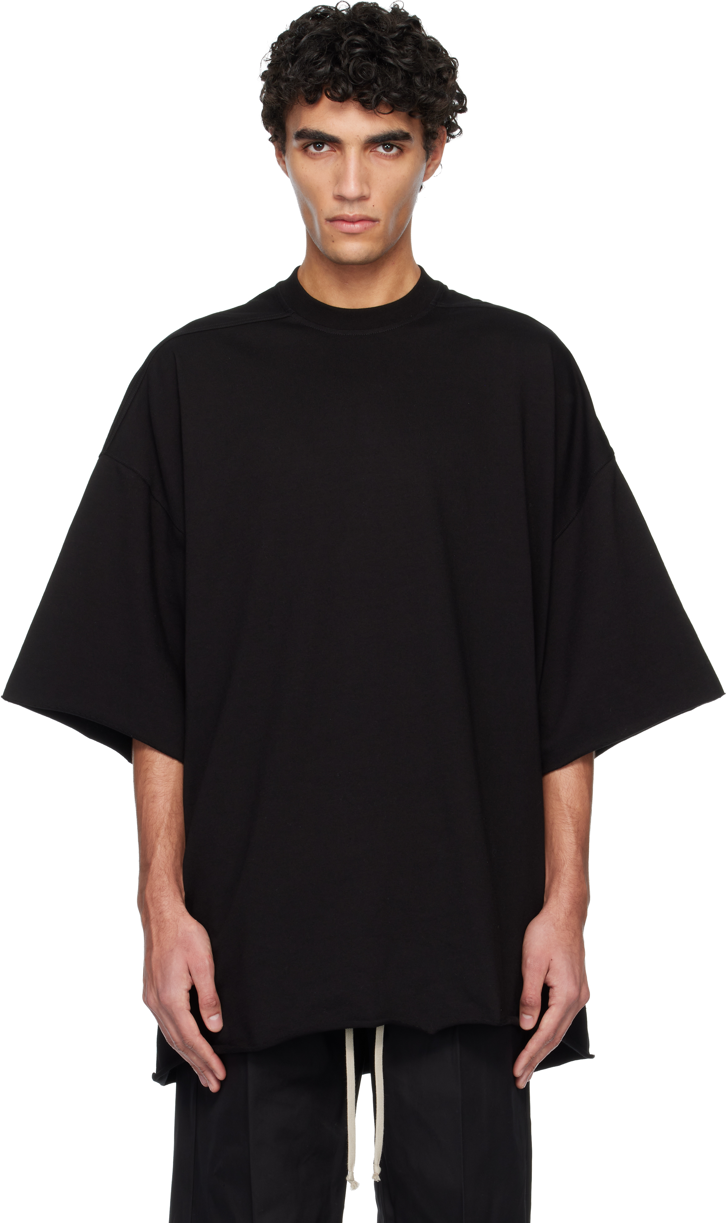 Rick Owens: ブラック Temple Jumbo SS Tシャツ | SSENSE 日本