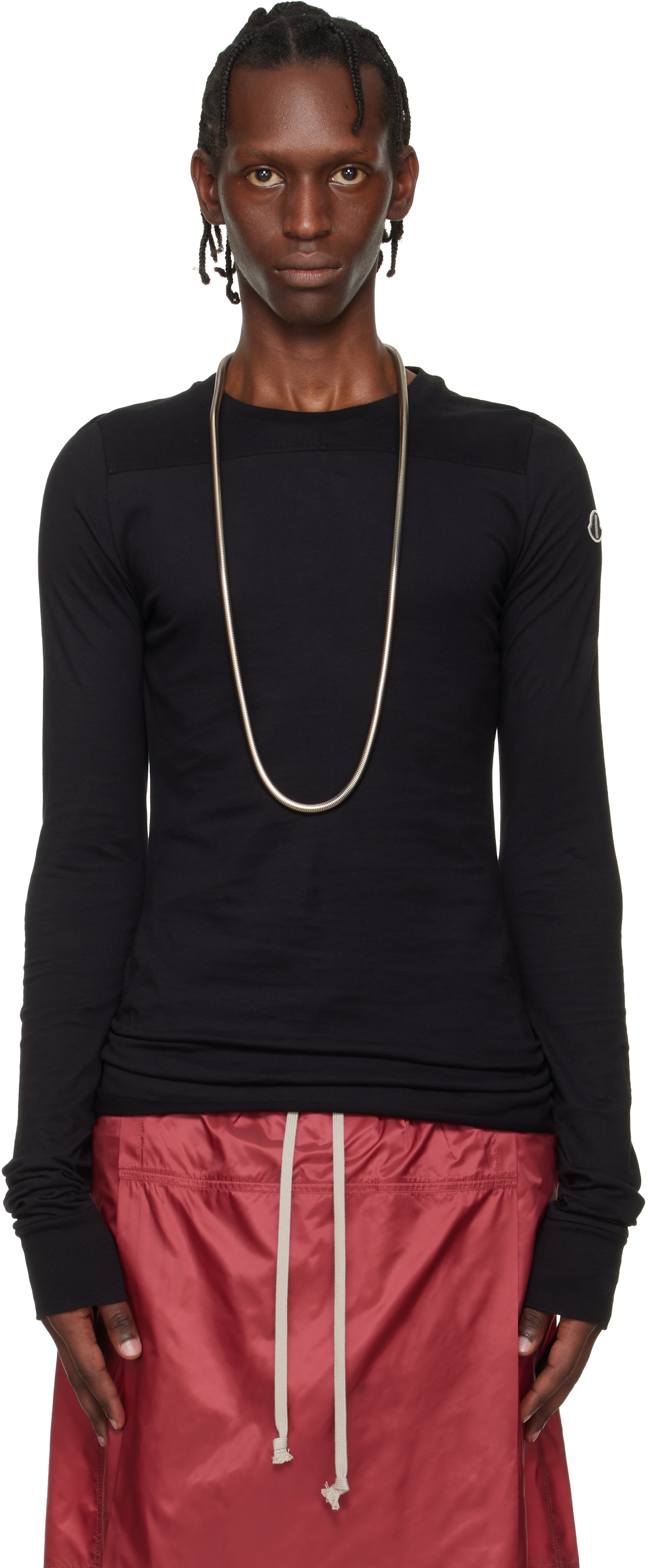 Rick Owens: Moncler + Rick Owens ブラック Girder 長袖Tシャツ