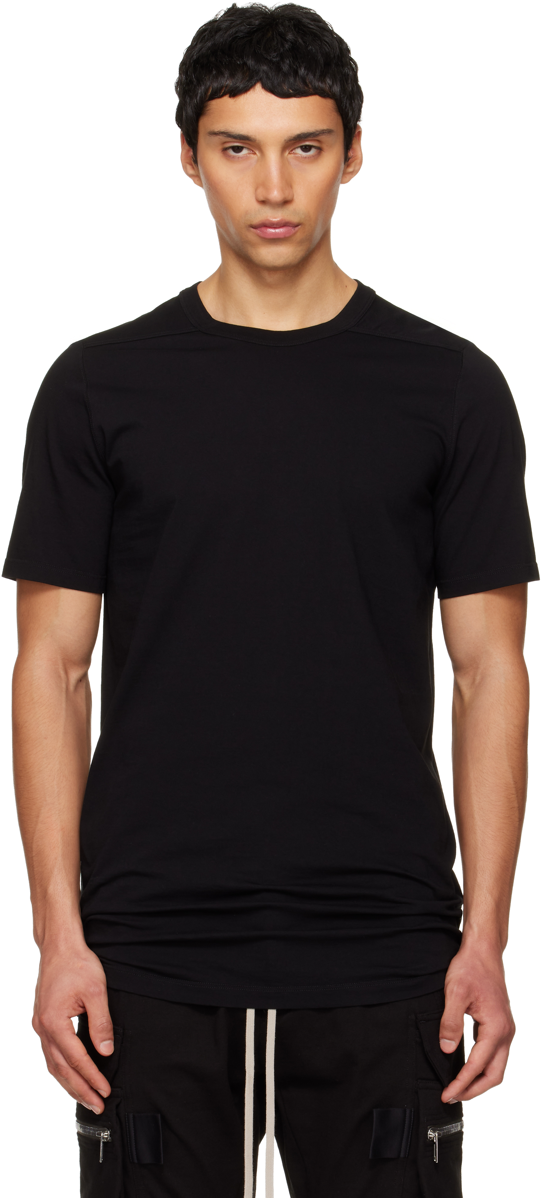 Rick Owens: ブラック Temple Level Tシャツ | SSENSE 日本