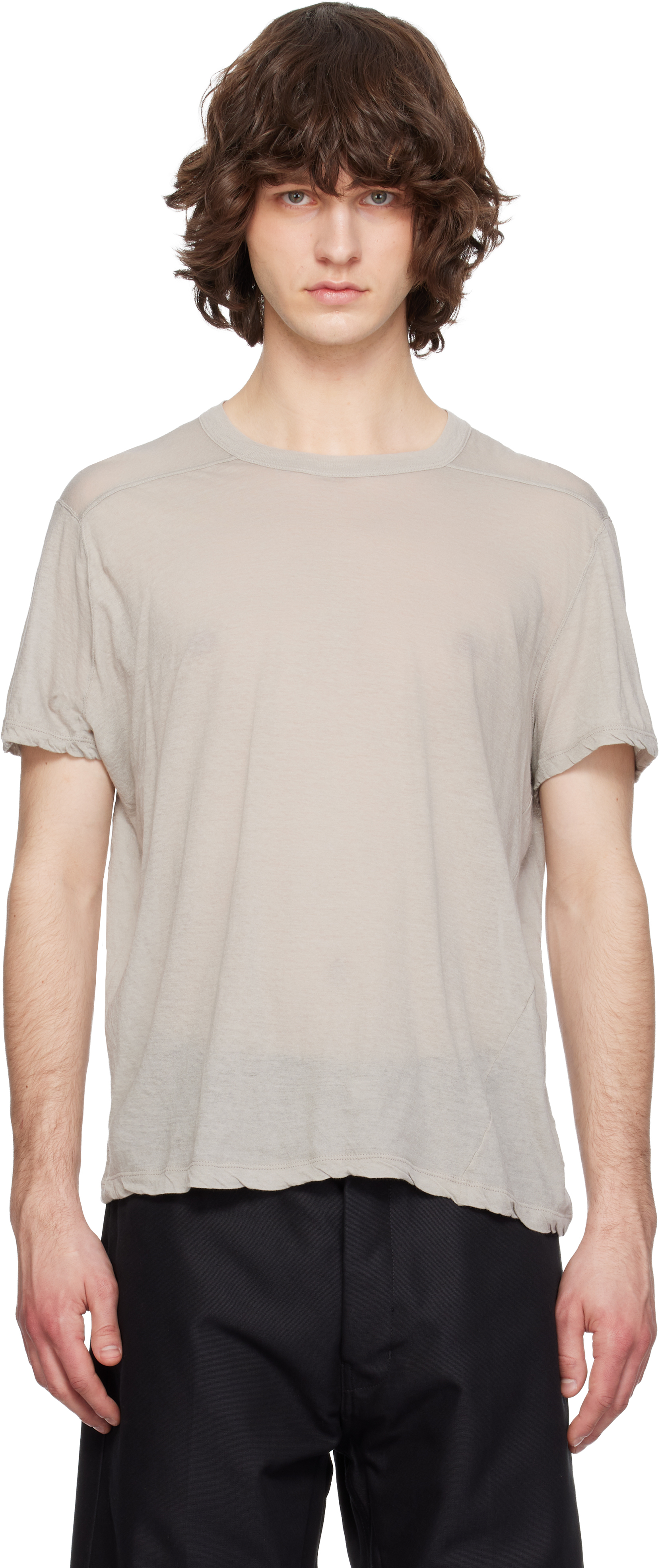 Rick Owens: オフホワイト Temple Short Level Tシャツ | SSENSE 日本
