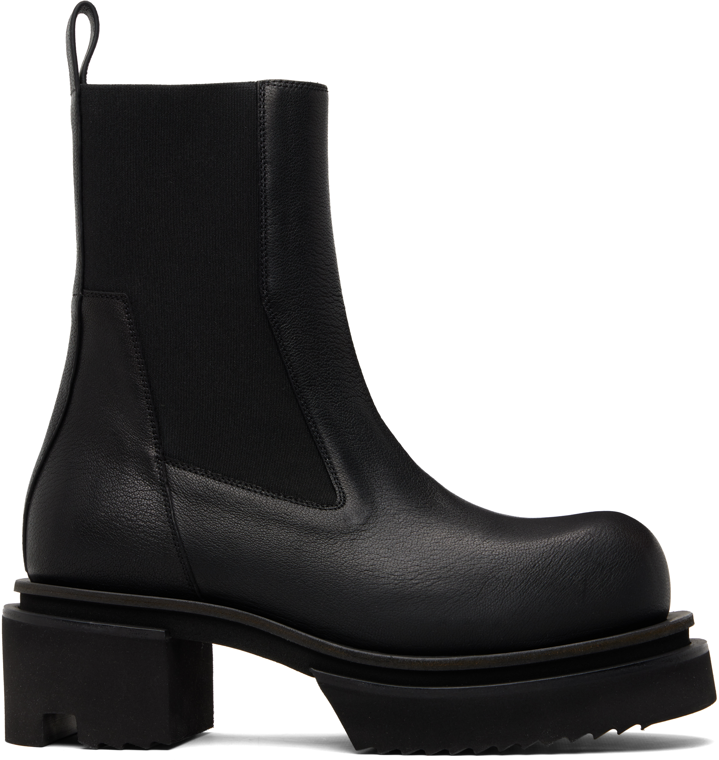 靴 rick owens bogun boots 40 Rick Owens: Black Temple Beatle Bogun Chelsea Boots | SSENSE