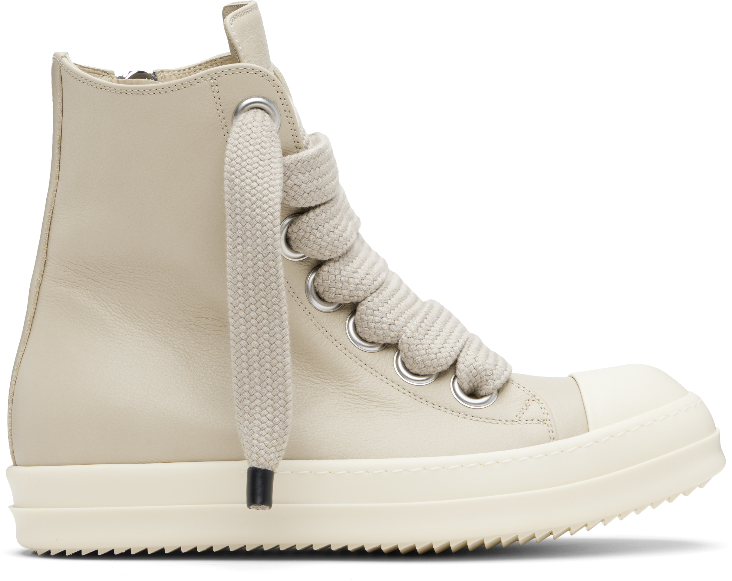 Rick Owens: Beige Temple Jumbolace Sneakers | SSENSE