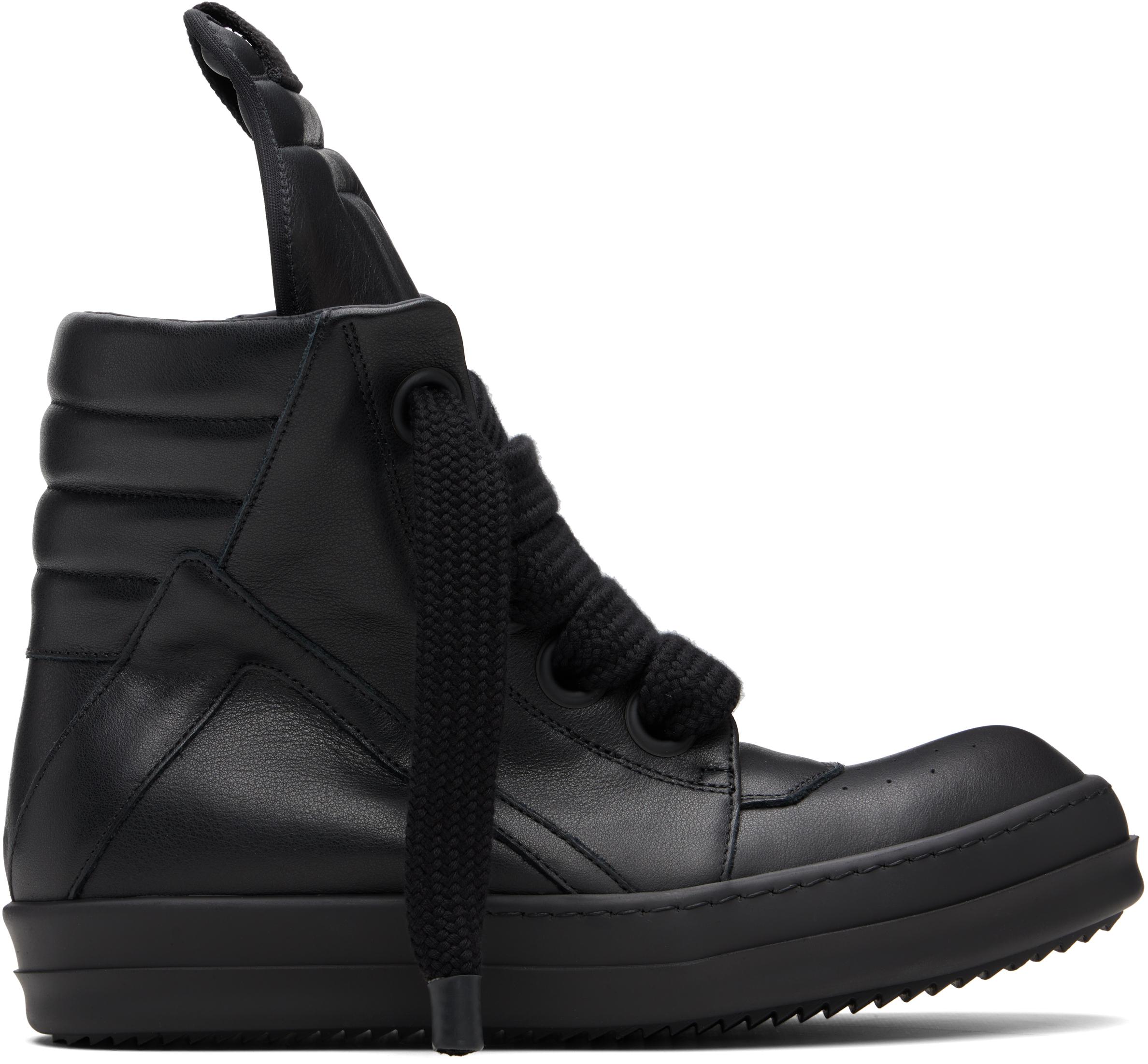 Rick Owens: Black Temple Geobasket Sneakers | SSENSE