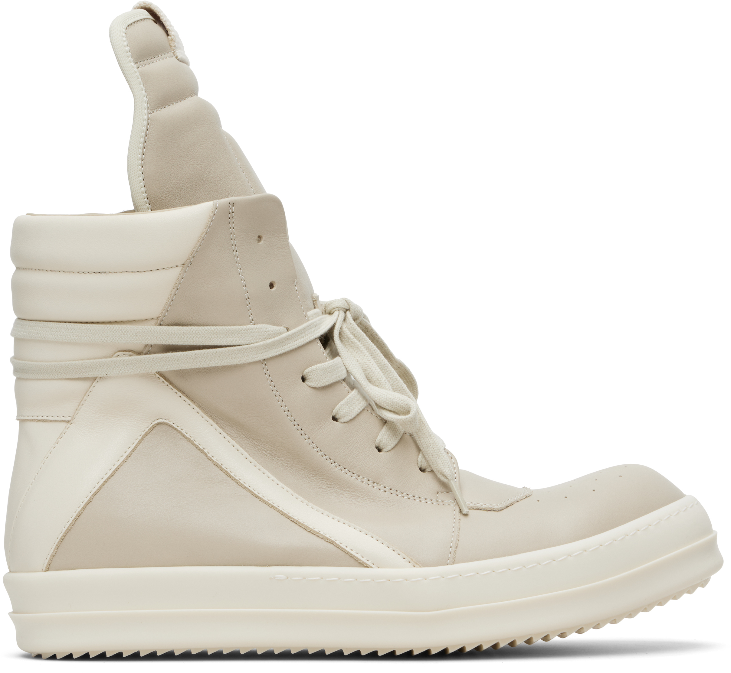 Rick Owens: Off-White Temple Geobasket Sneakers | SSENSE
