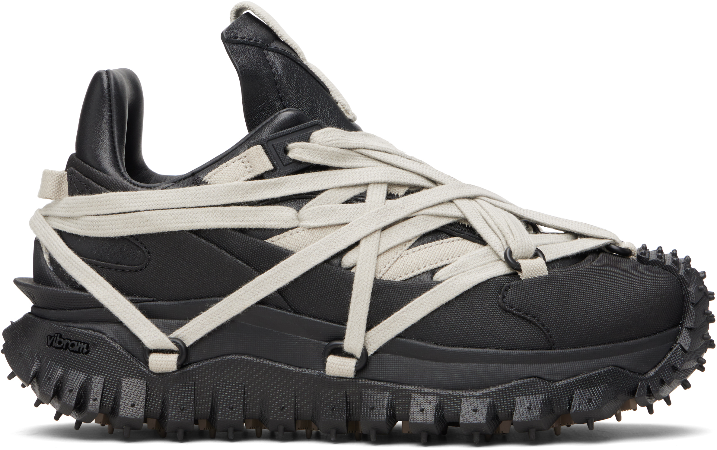 Rick Owens: Moncler + Rick Owens Black Trailgrip Megalace Sneakers